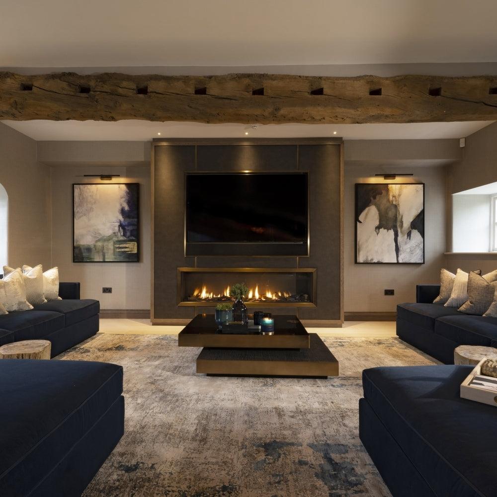 Stolik kawowy SHELTON czarne szkło Eichholtz Eye on Design