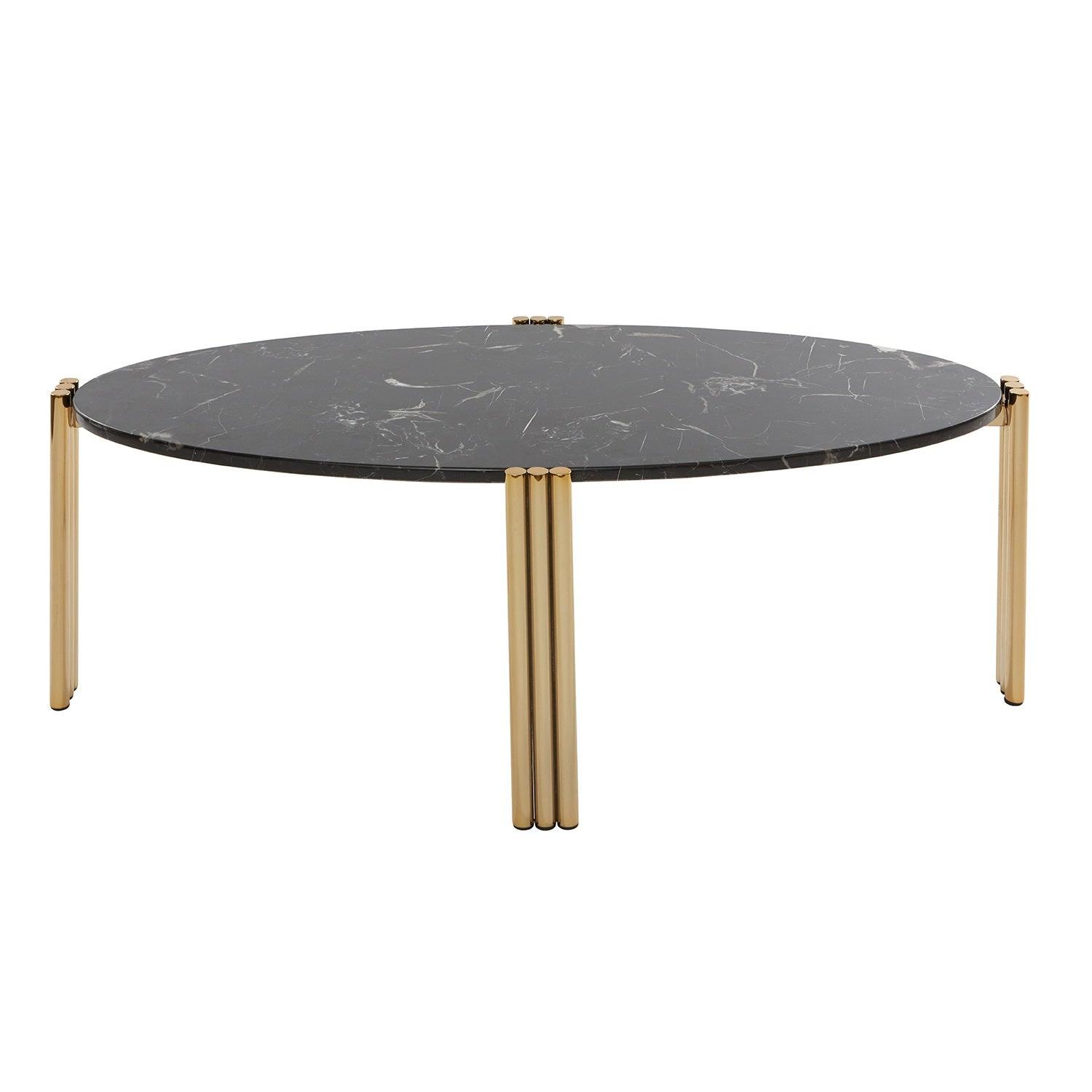 Stolik kawowy TRIBUS czarny marmur ze złotą podstawą AYTM Eye on Design