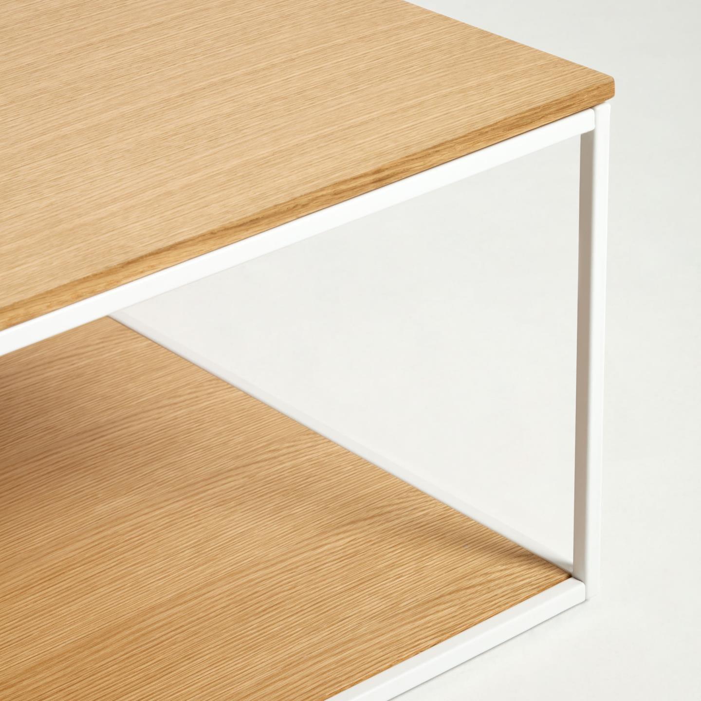 Stolik kawowy YOANA fornir dębowy z białą ramą La Forma Eye on Design