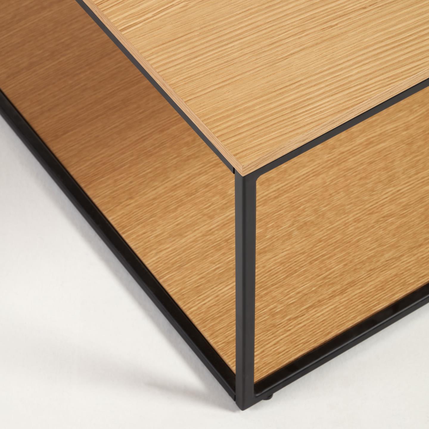 Stolik kawowy YOANA fornir dębowy z czarną ramą La Forma Eye on Design