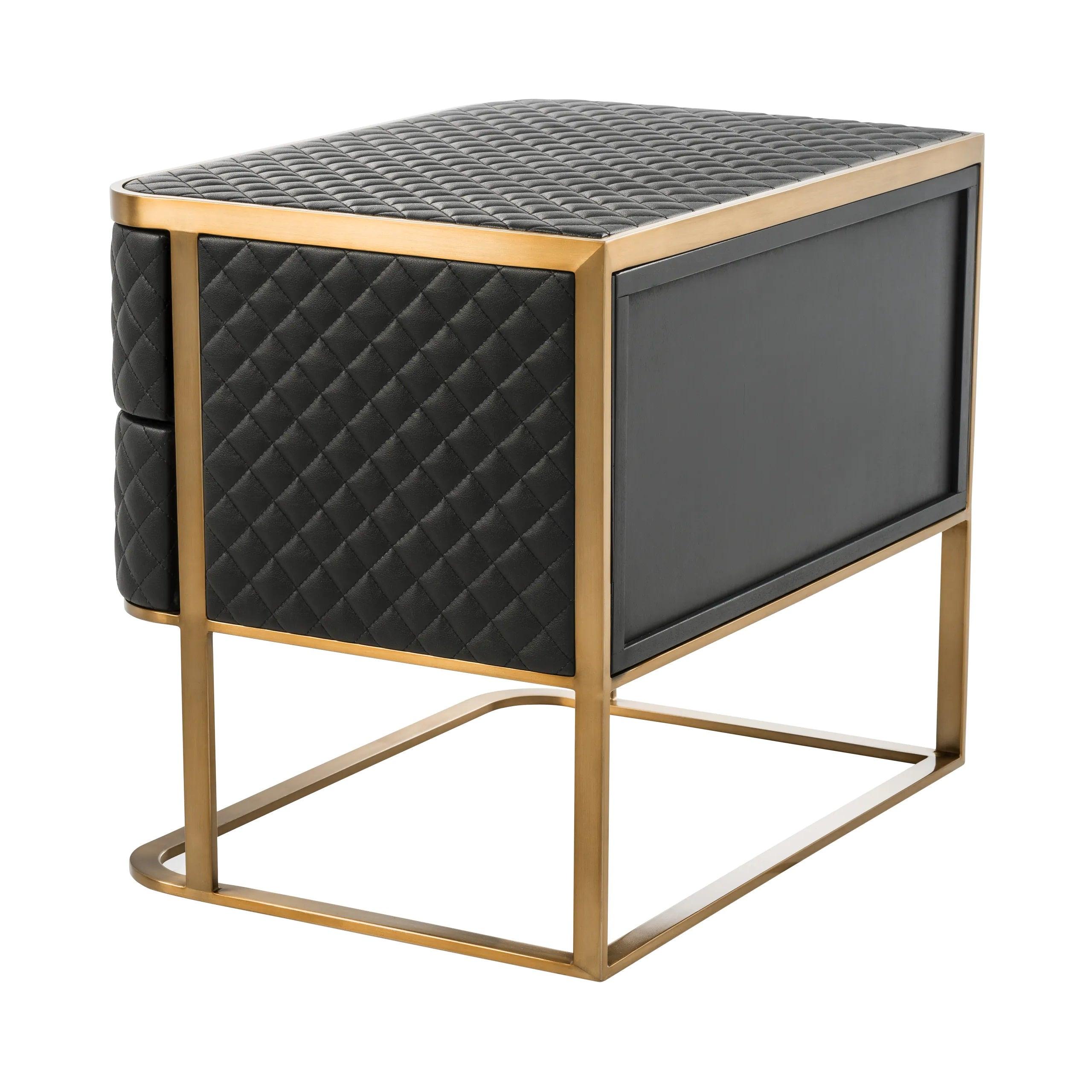 Stolik nocny MONFORT czarna ekoskóra Eichholtz Eye on Design