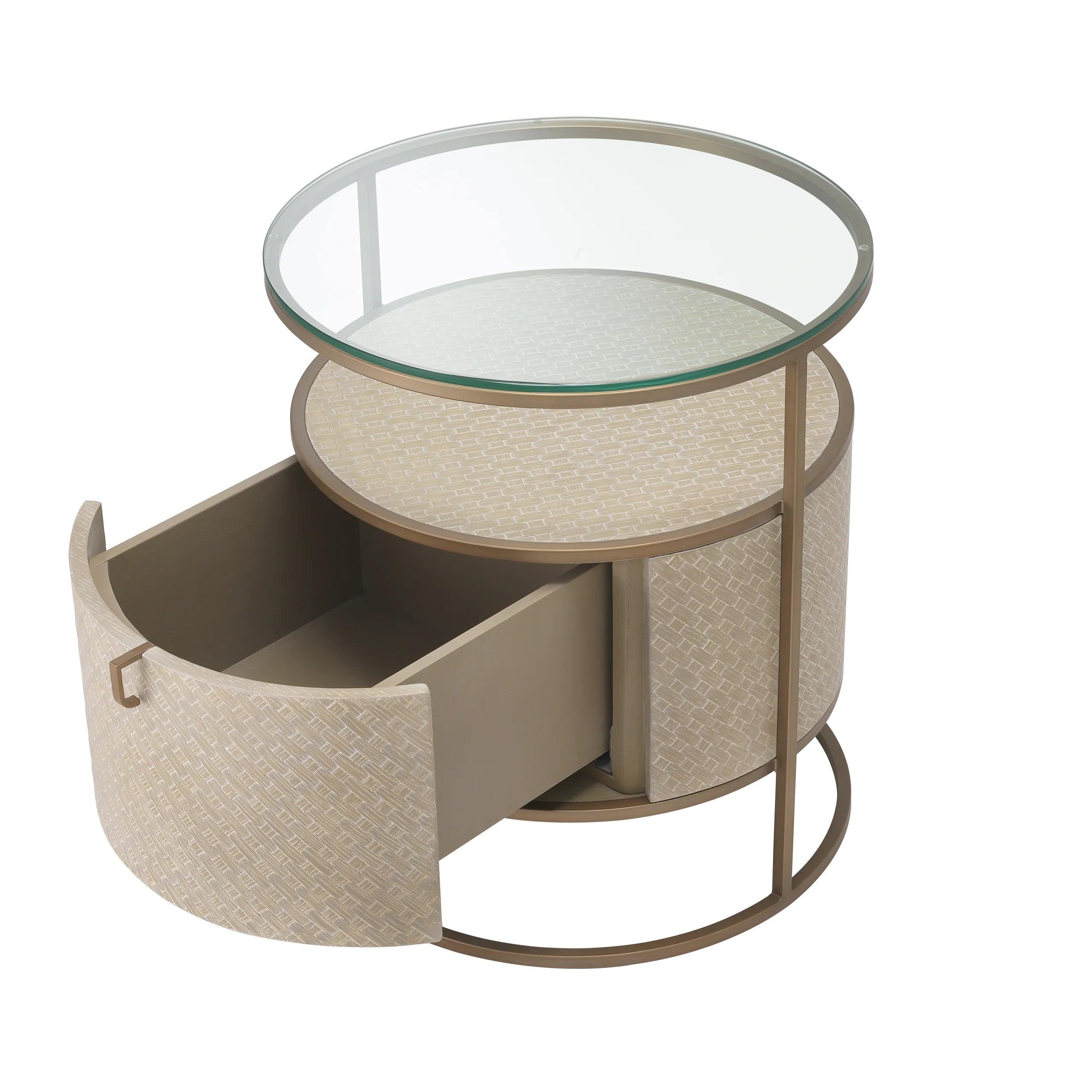 Stolik nocny NAPA VALLEY jasnobrązowy fornir dębowy Eichholtz Eye on Design