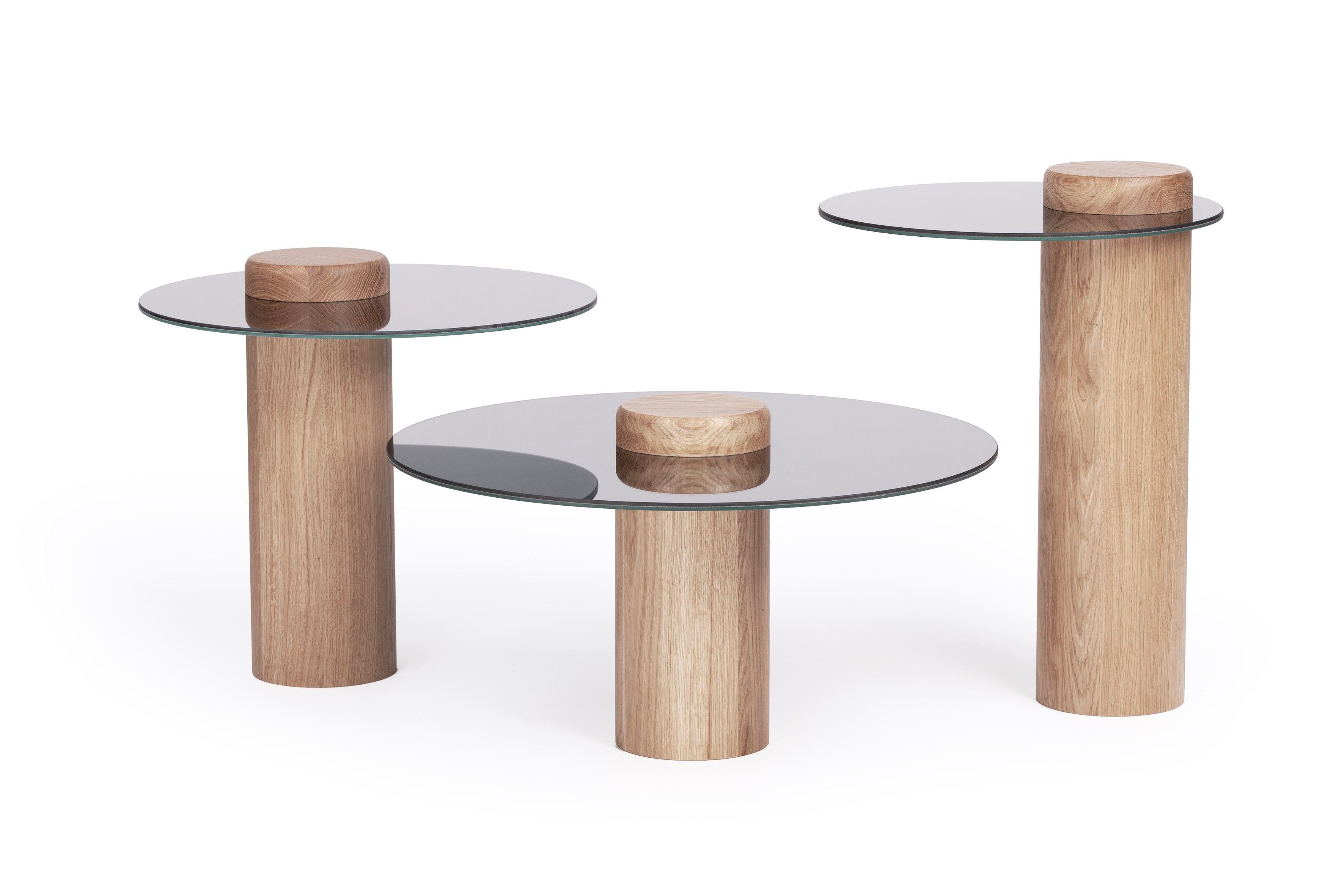 Stolik TYK MIDI dąb naturalny z lustrzanym blatem Nordifra Eye on Design