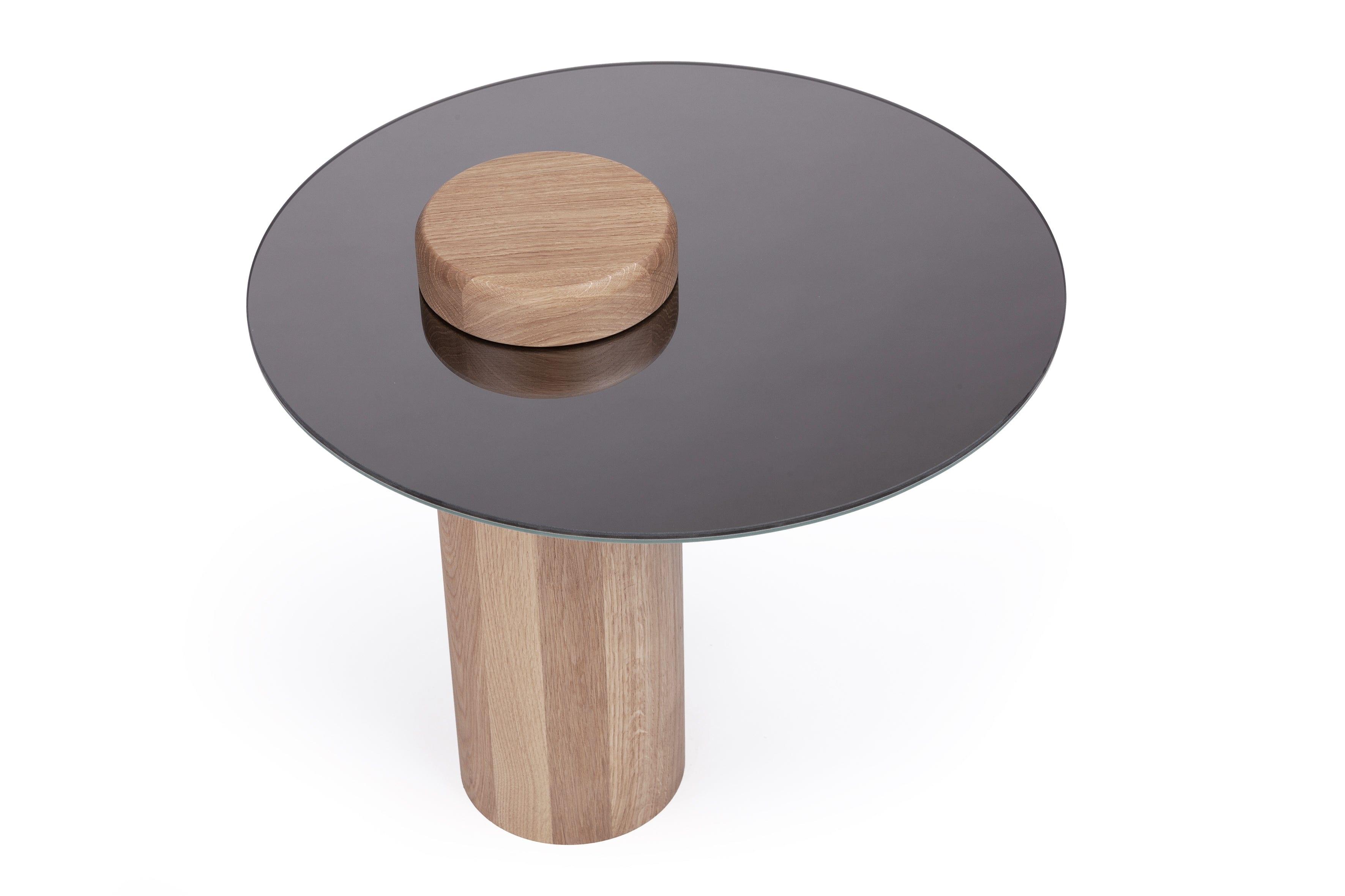 Stolik TYK MIDI dąb naturalny z lustrzanym blatem Nordifra Eye on Design
