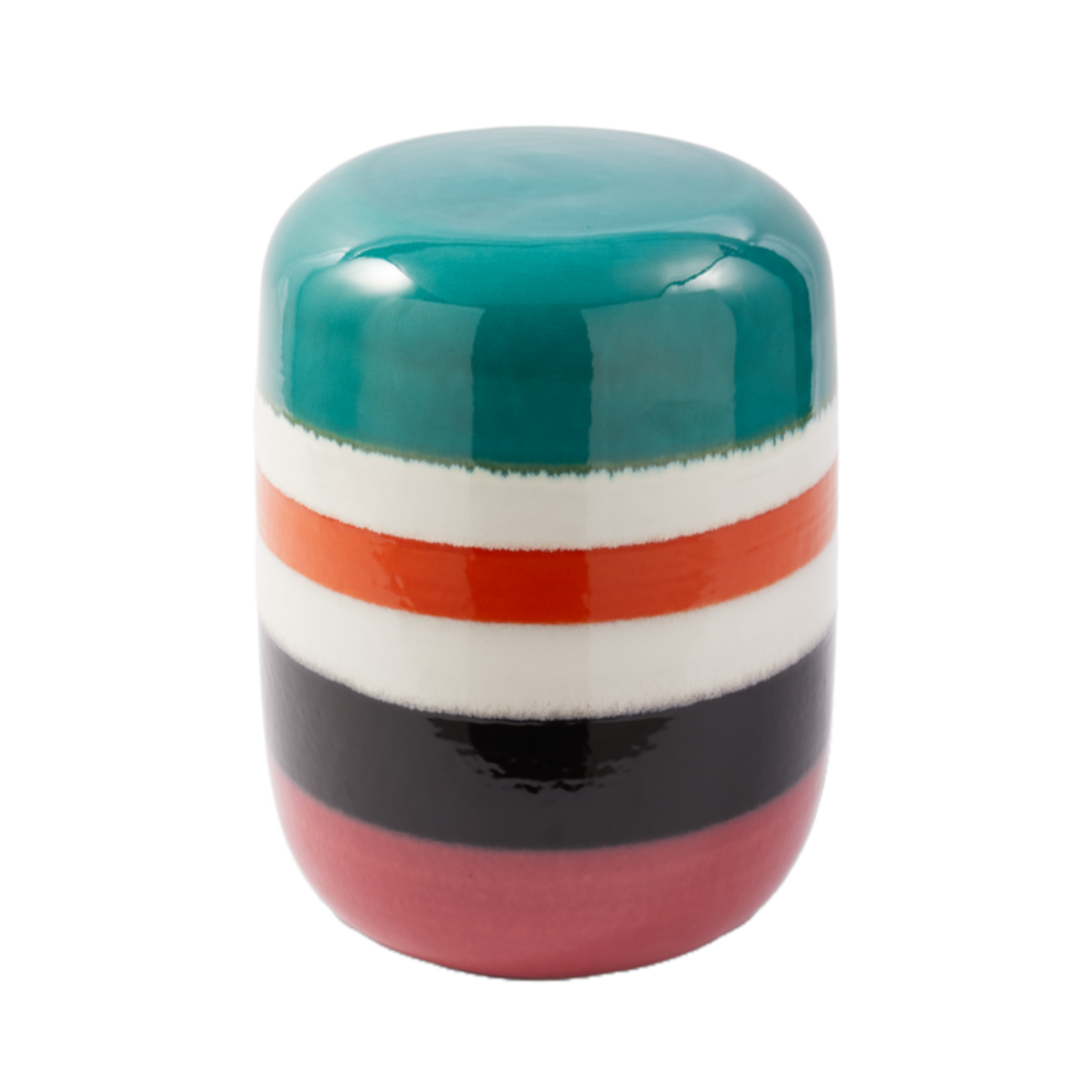 Zijtafel STRIPED PILL kleurrijke keramiek
