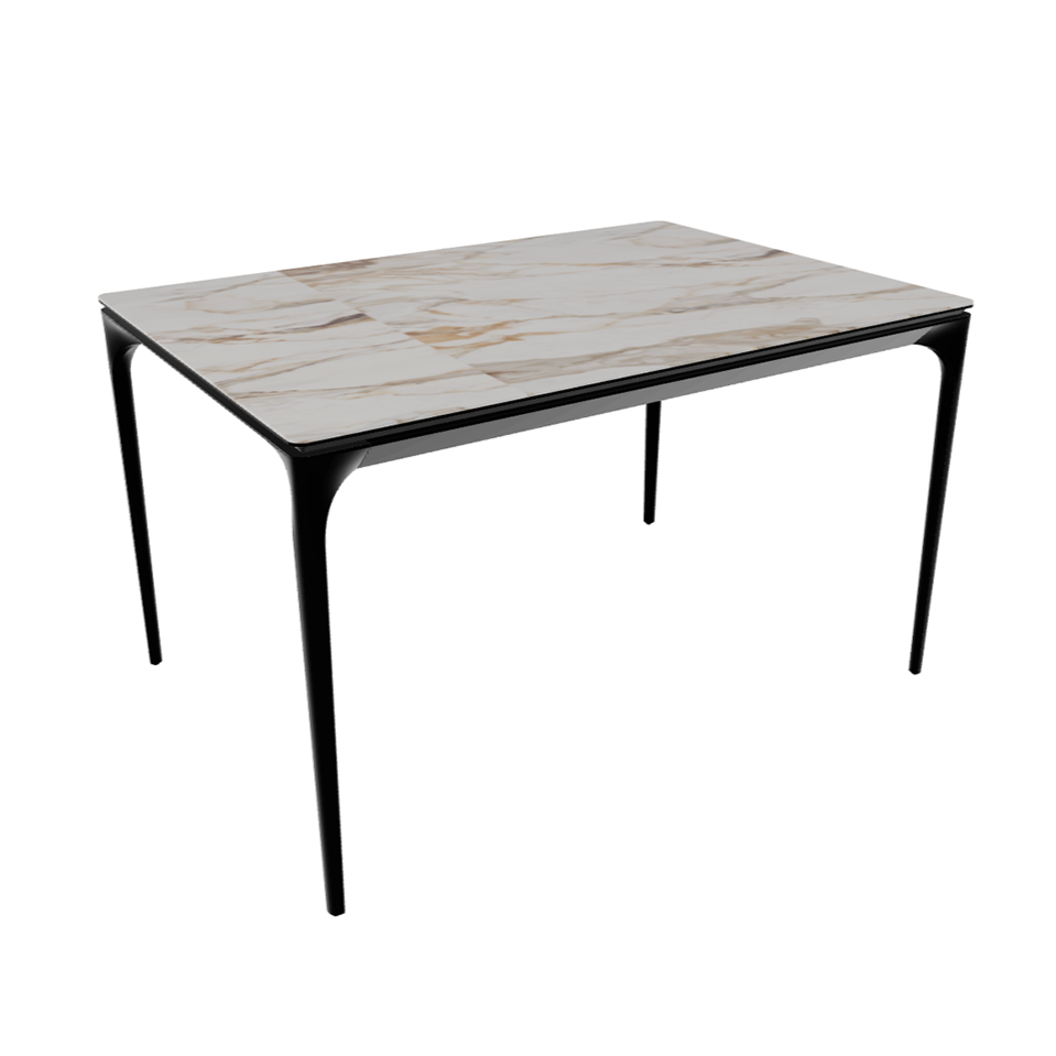 Uittrekbare tafel SILHOUETTE gouden marmer