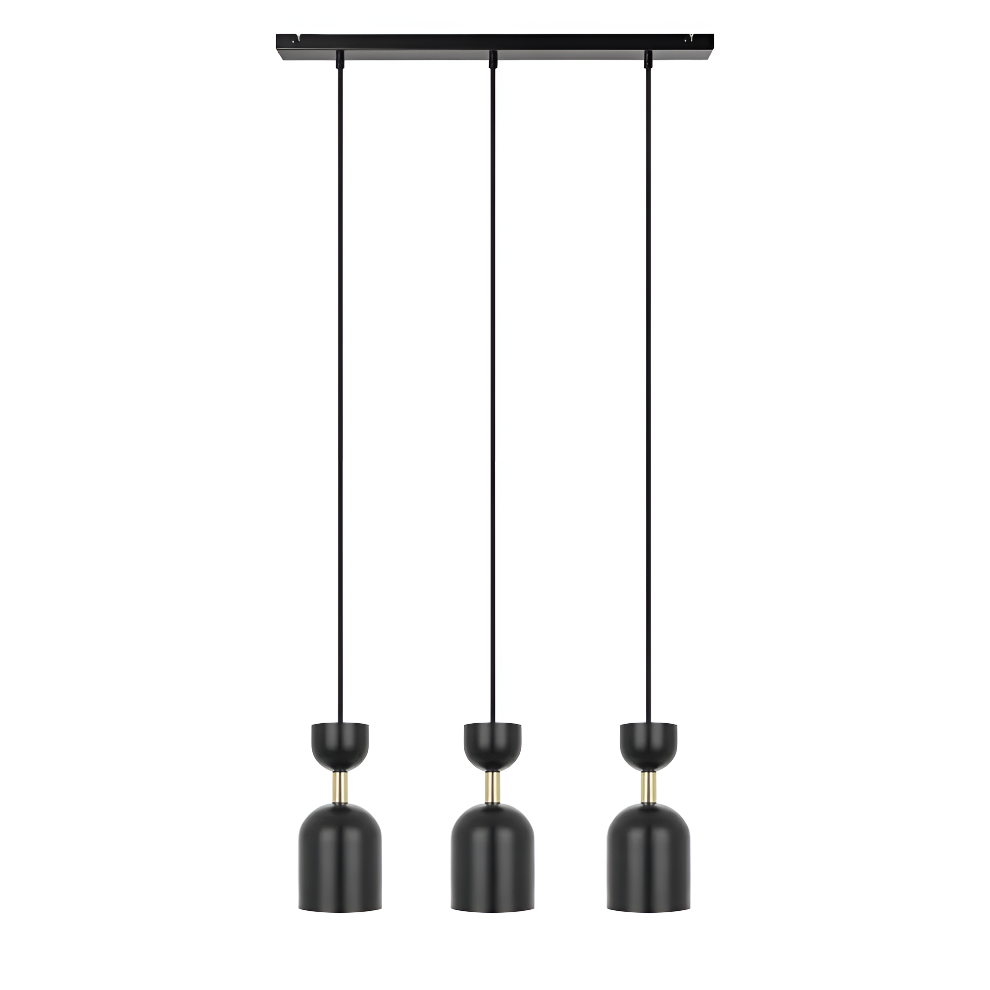 Plafondlamp SUPURU 3L zwart met messing