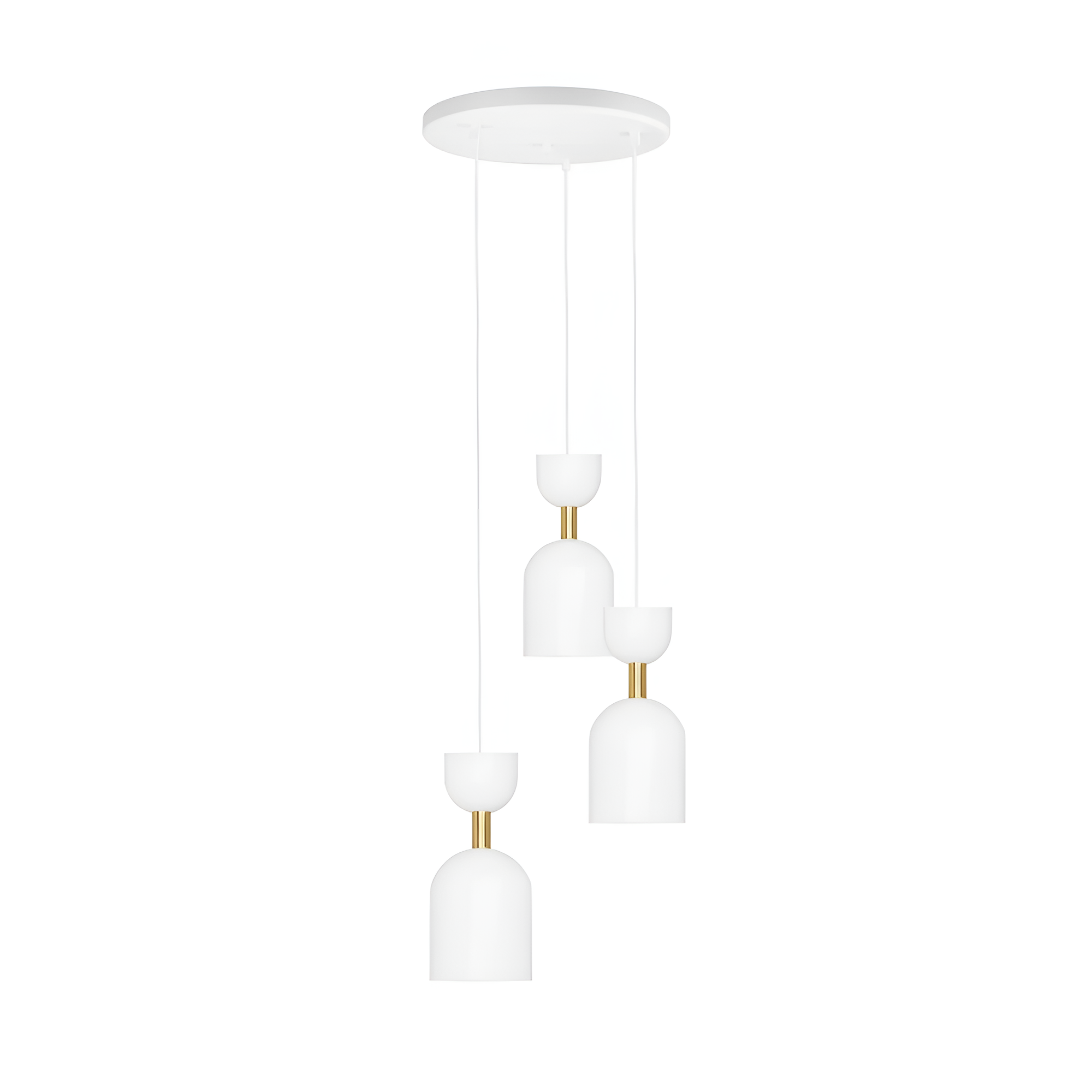 SUPURU 3P white pendant lamp with brass