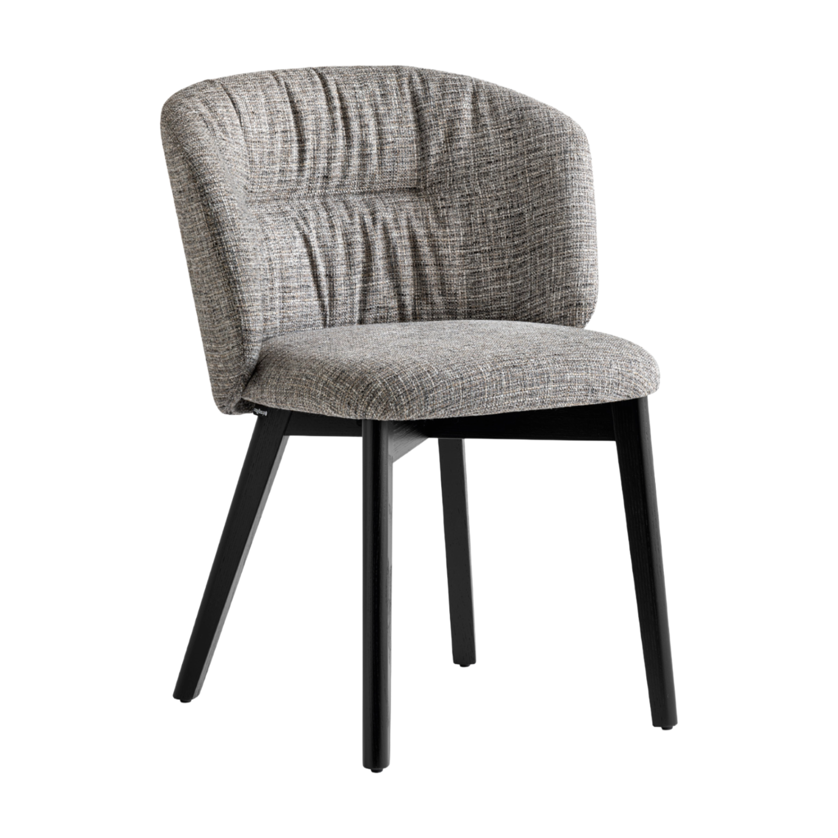SWEEL Stuhl mit gepolstertem Sitz und schwarzem Holzgestell
