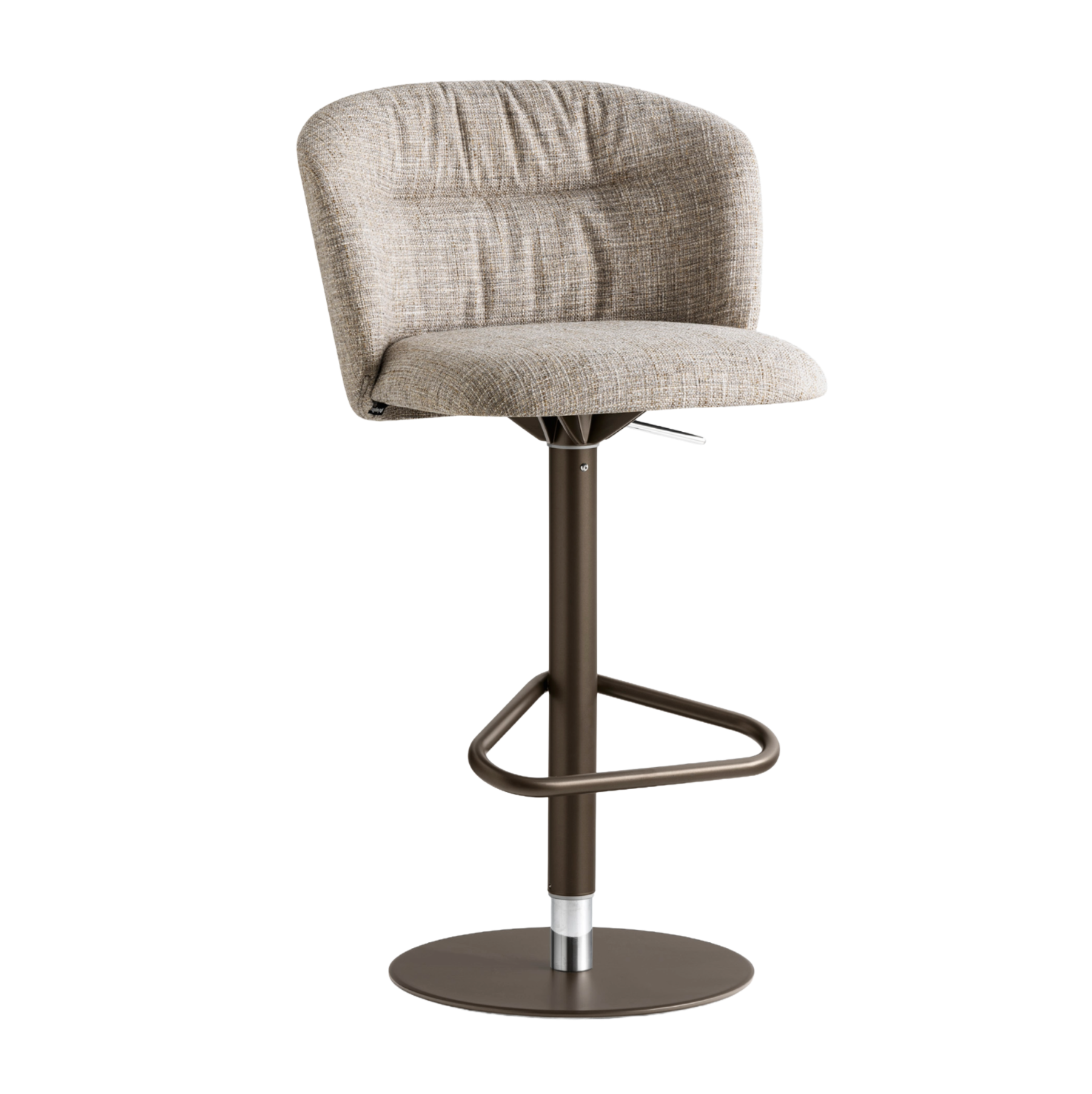 Drehbares Barhocker SWEEL mit braunem Metallgestell gepolstert
