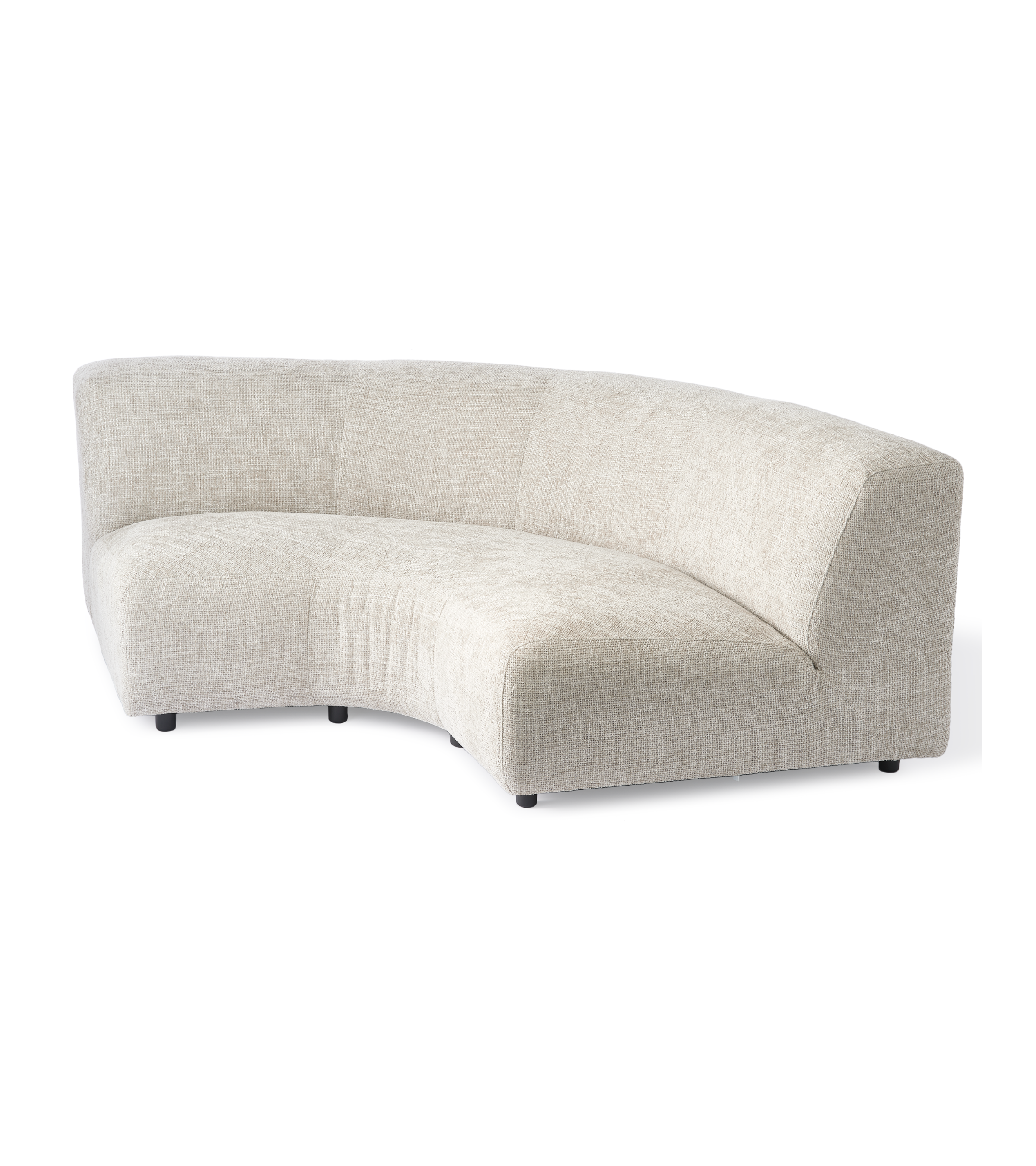 Modulaire bank POLSPOTTEN - grote afgeronde hoekmodule ecri