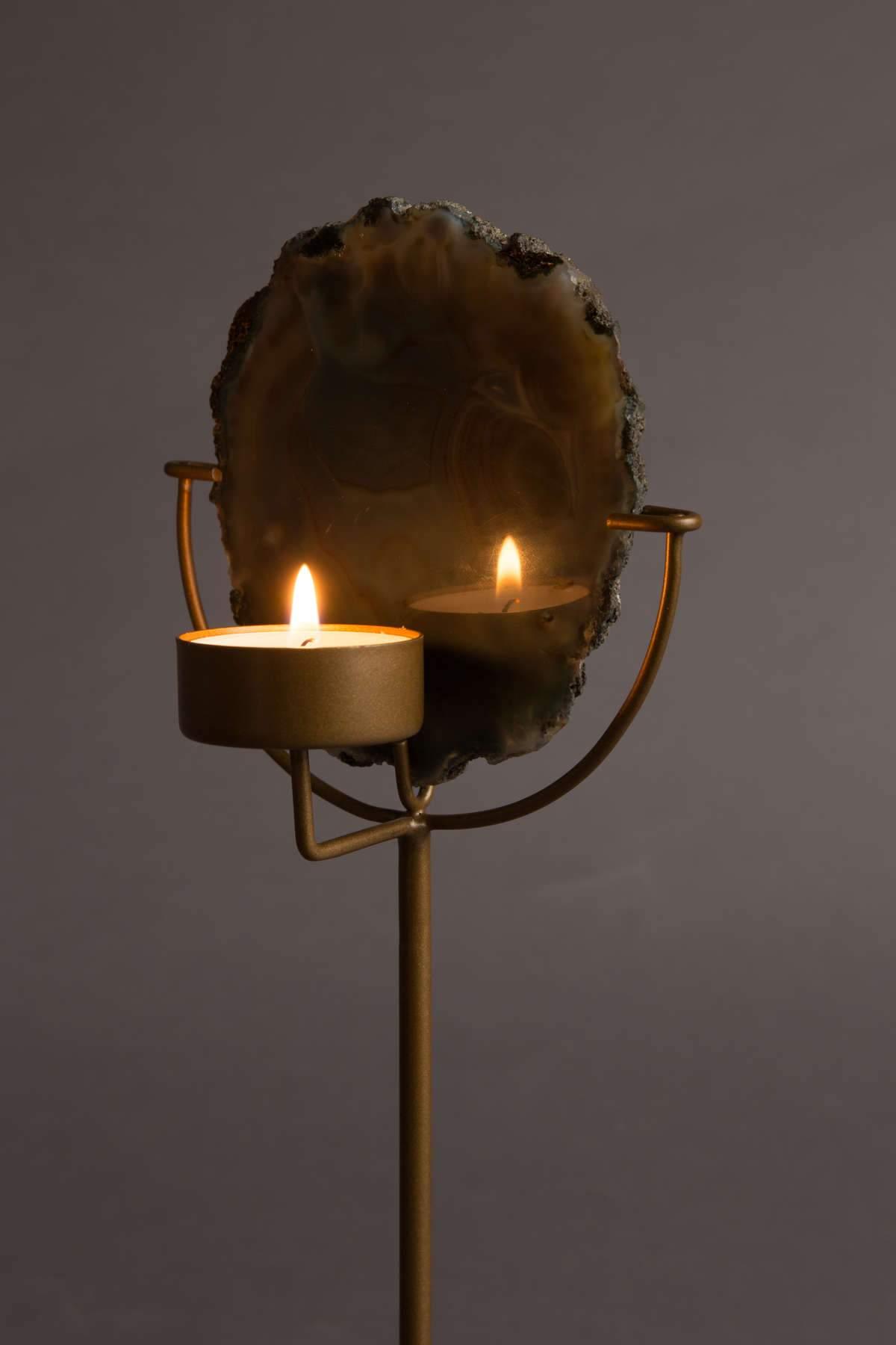 Świecznik GEM zielony agat Dutchbone Eye on Design