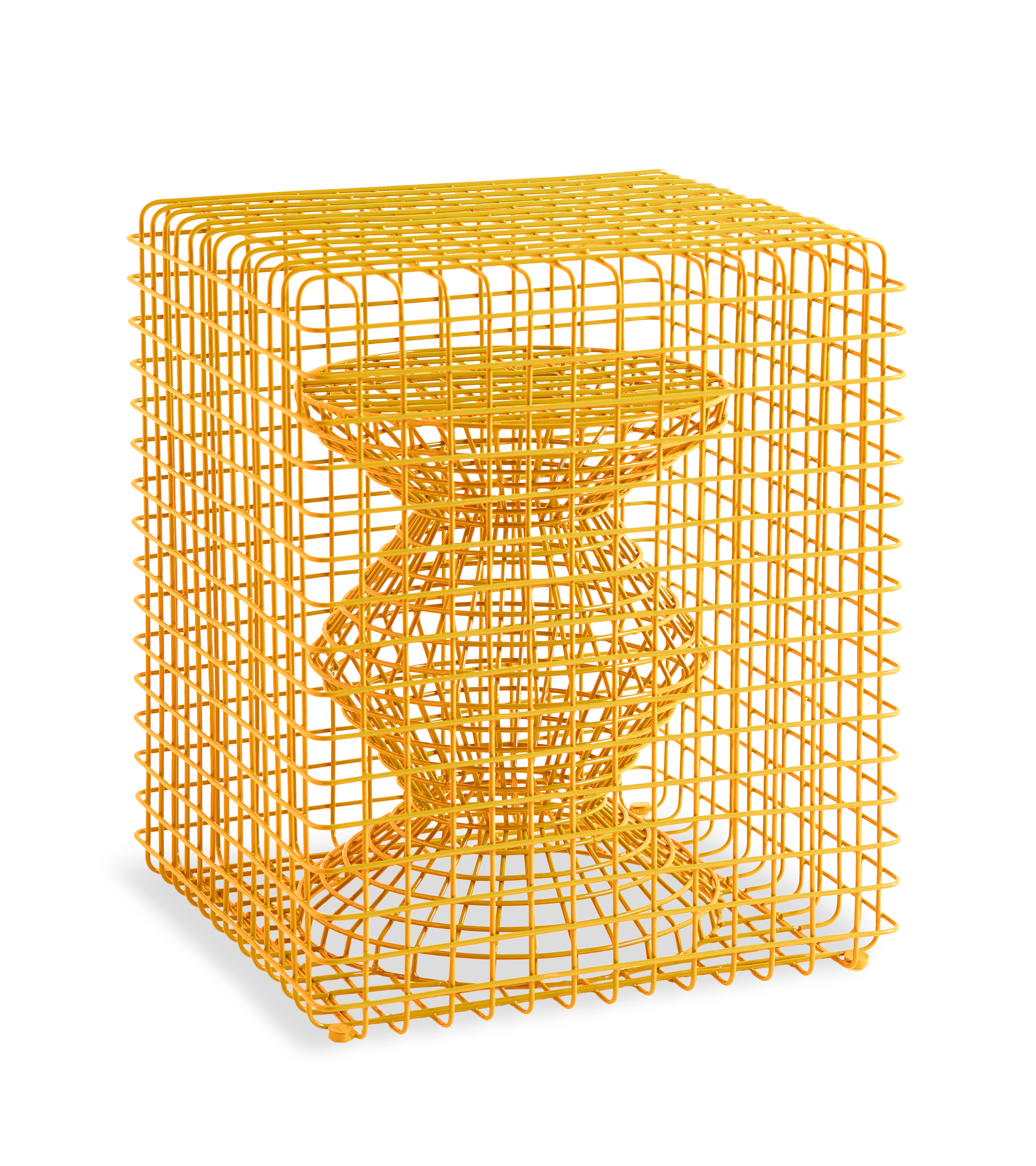 ZIG ZAG WIRE decorative stool yellow
