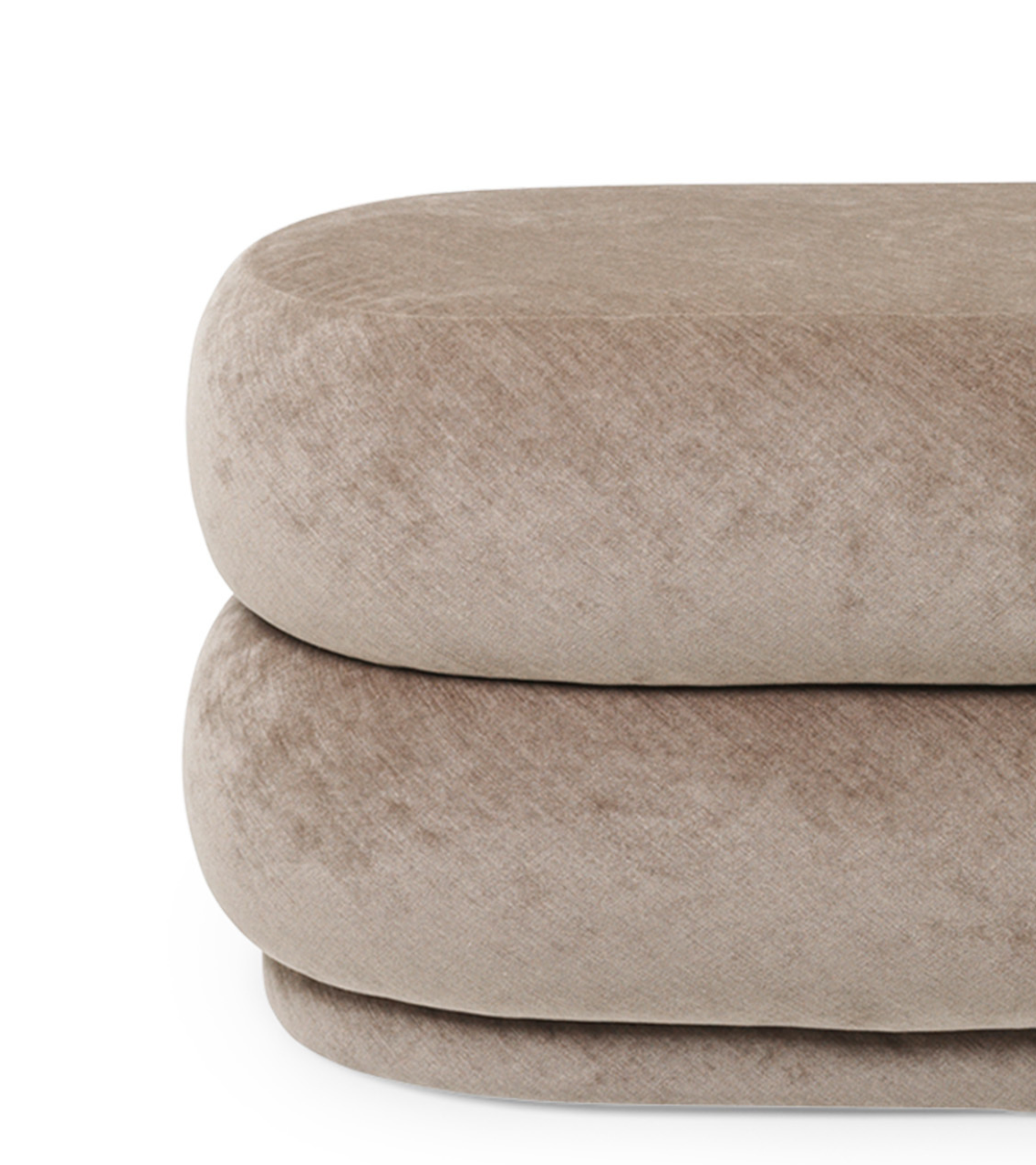 Beige OVAL Pouf