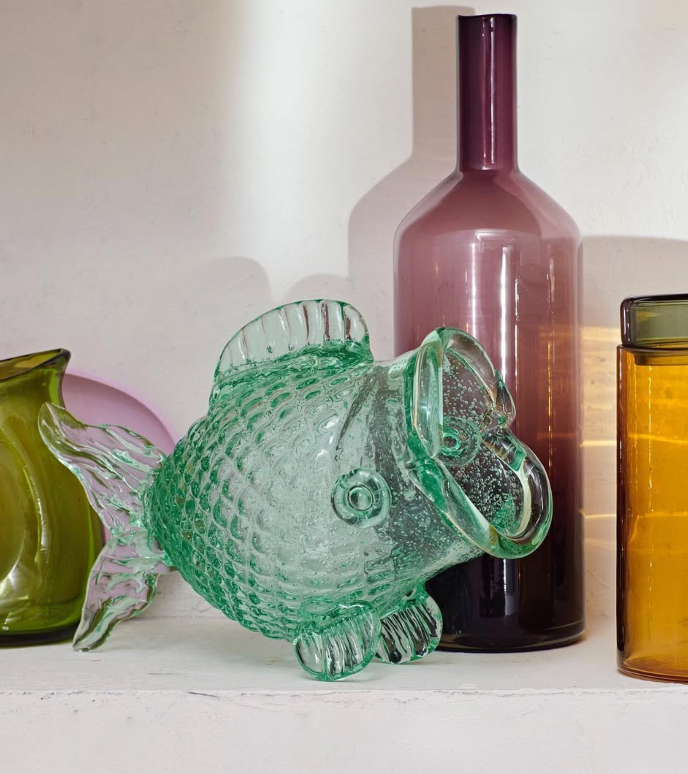 FAT FISH opbergdoos groene glas