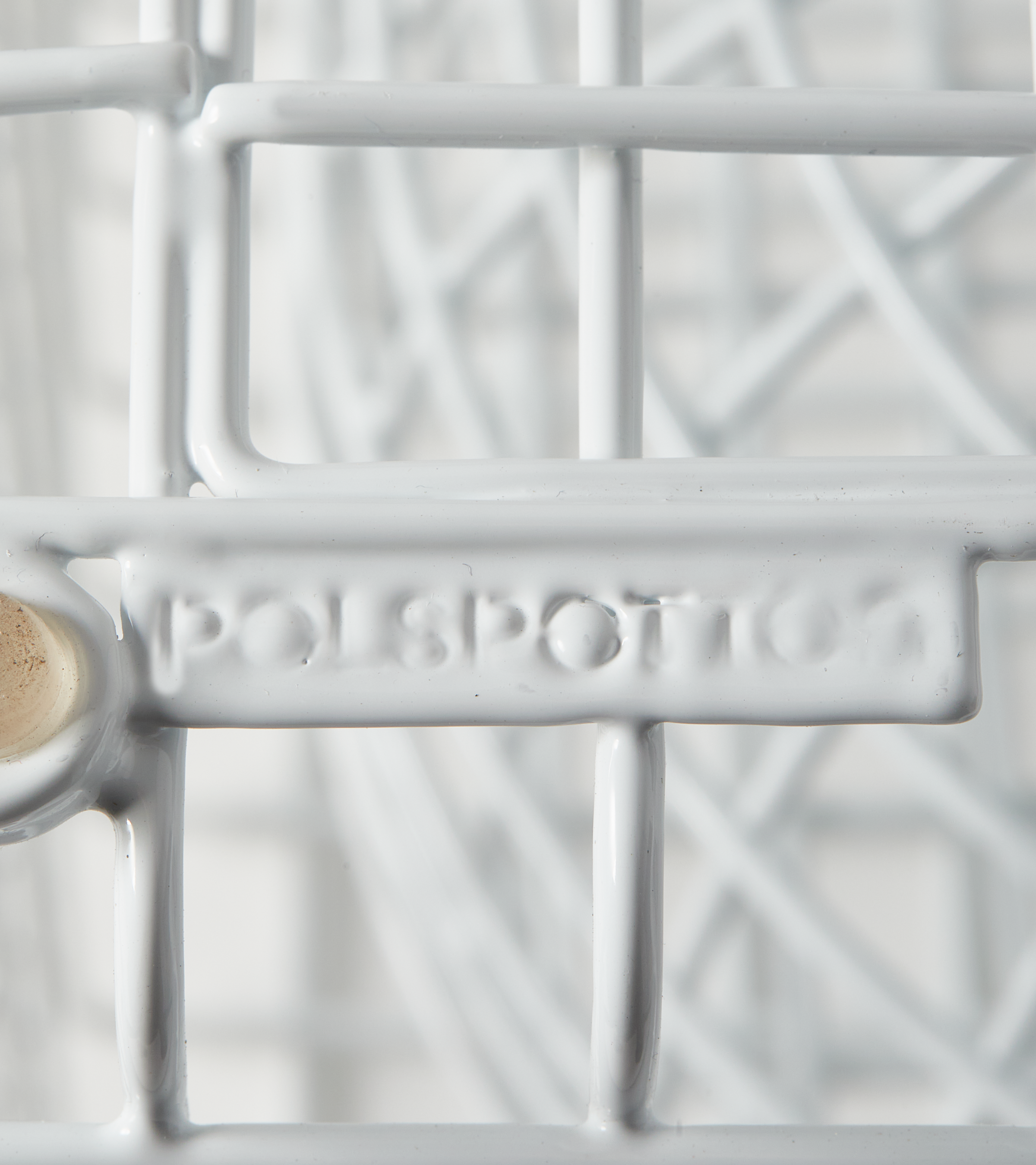 Decoratieve kruk ZIG ZAG WIRE wit