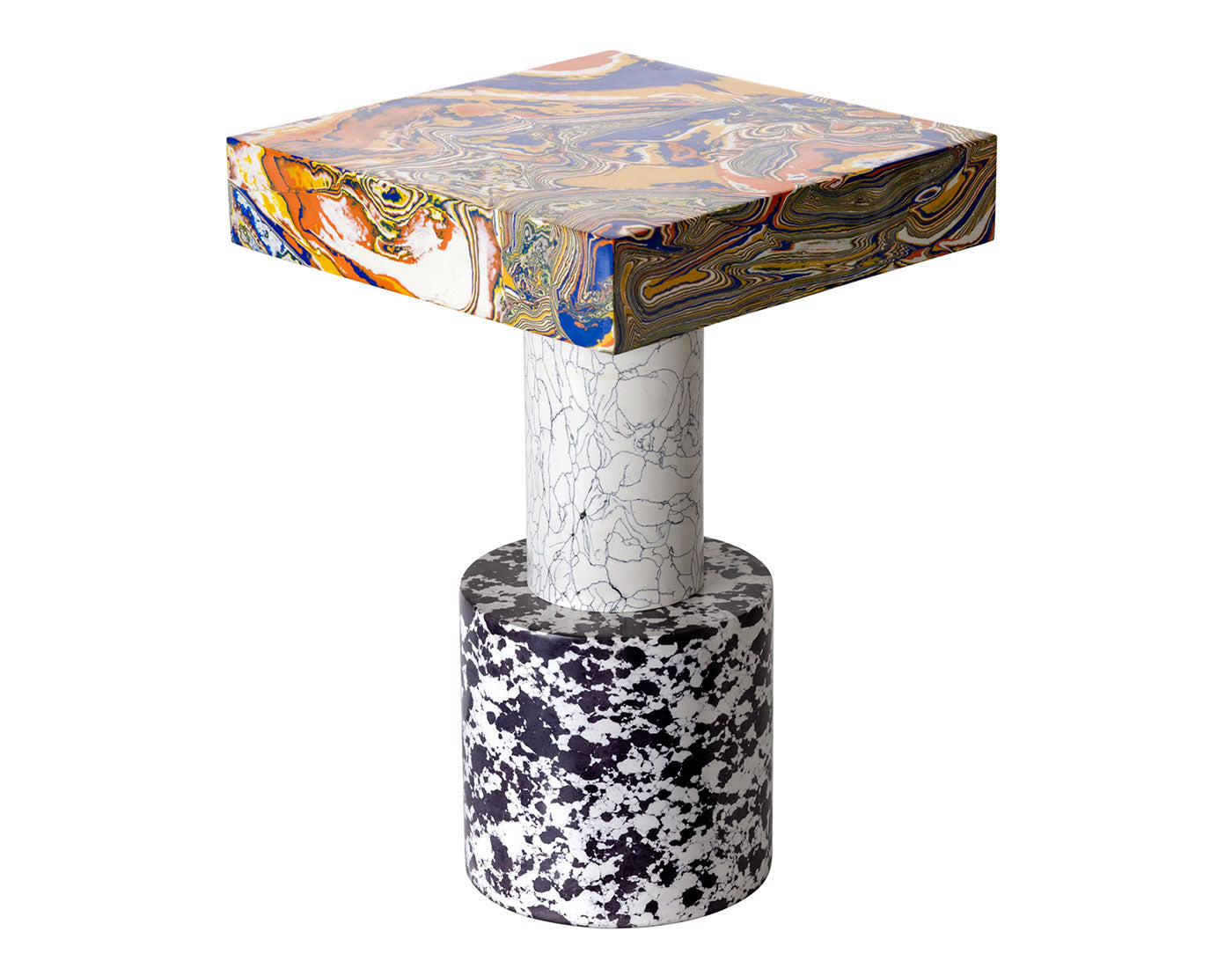 Zijtafel SWIRL amber marmer