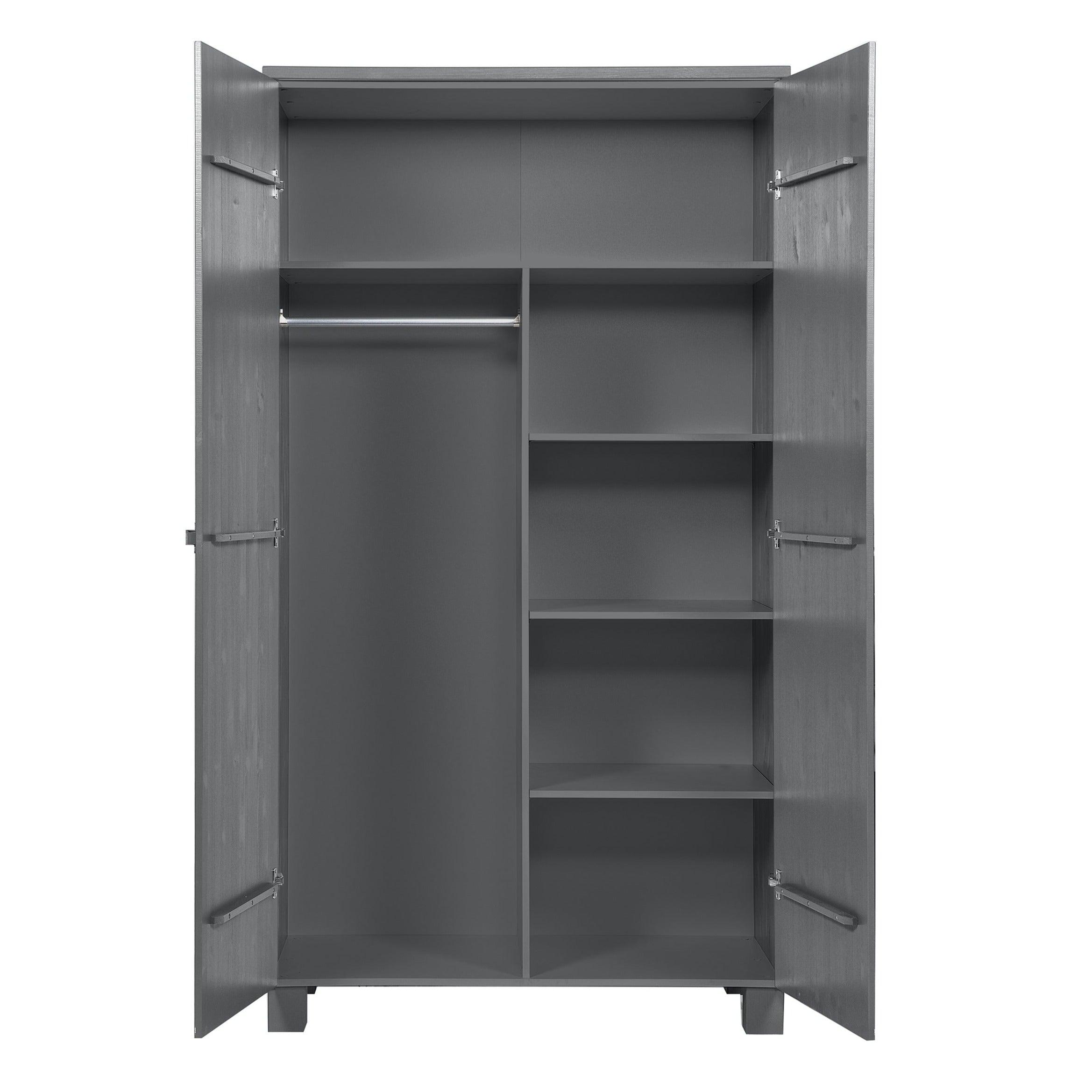 Szafa 2-drzwiowa w stylu boho DENNIS grafitowy Woood Eye on Design