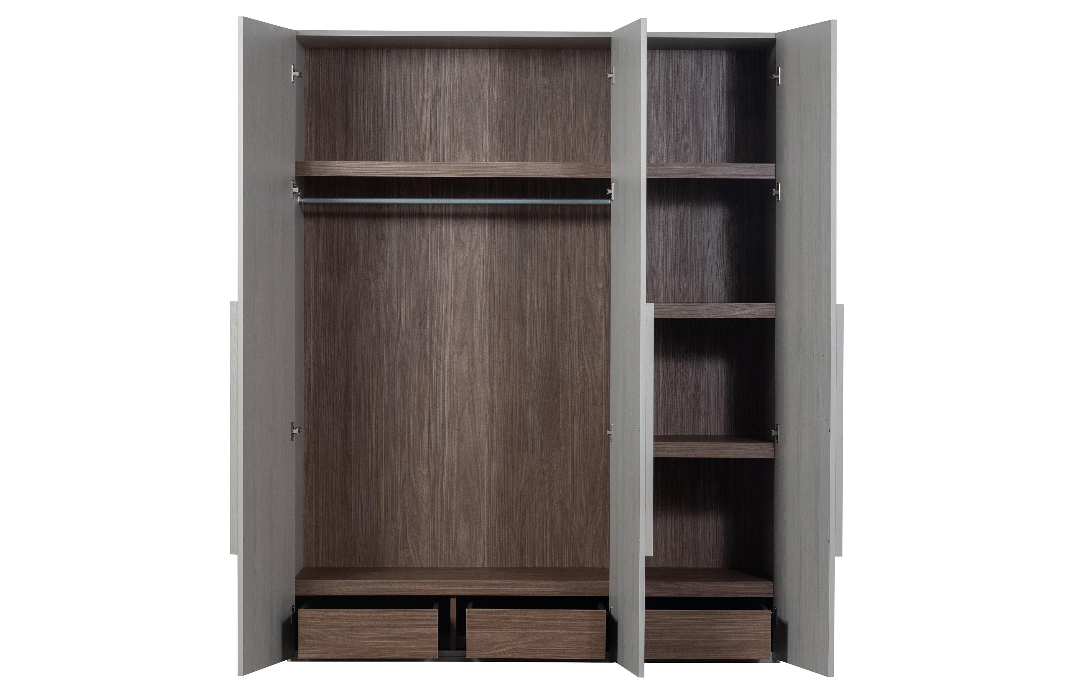 Szafa 3-drzwiowa RENS szary Woood Eye on Design