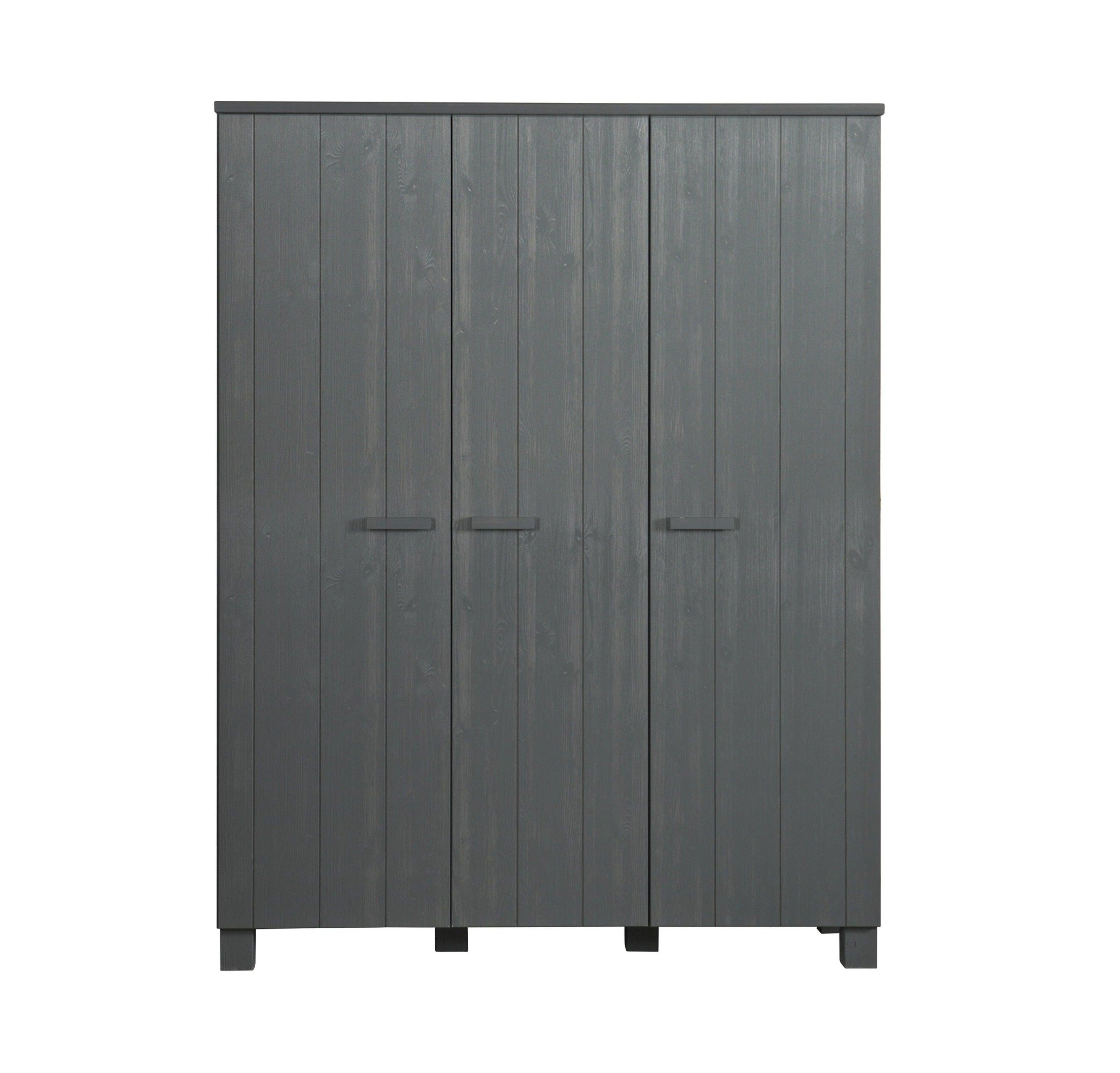 Szafa 3-drzwiowa w stylu boho DENNIS grafitowy Woood Eye on Design