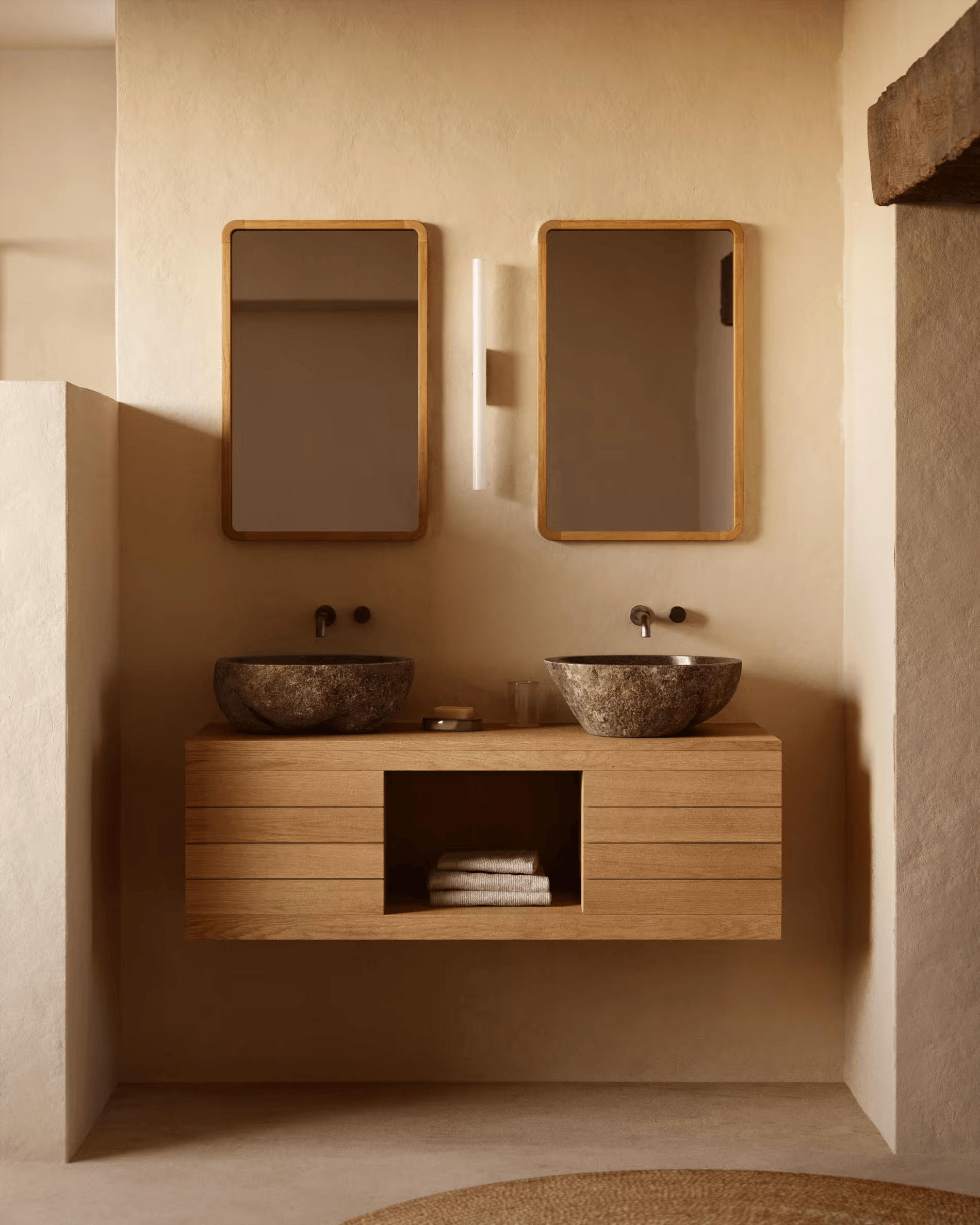 Szafka łazienkowa YENIT lite drewno tekowe La Forma Eye on Design