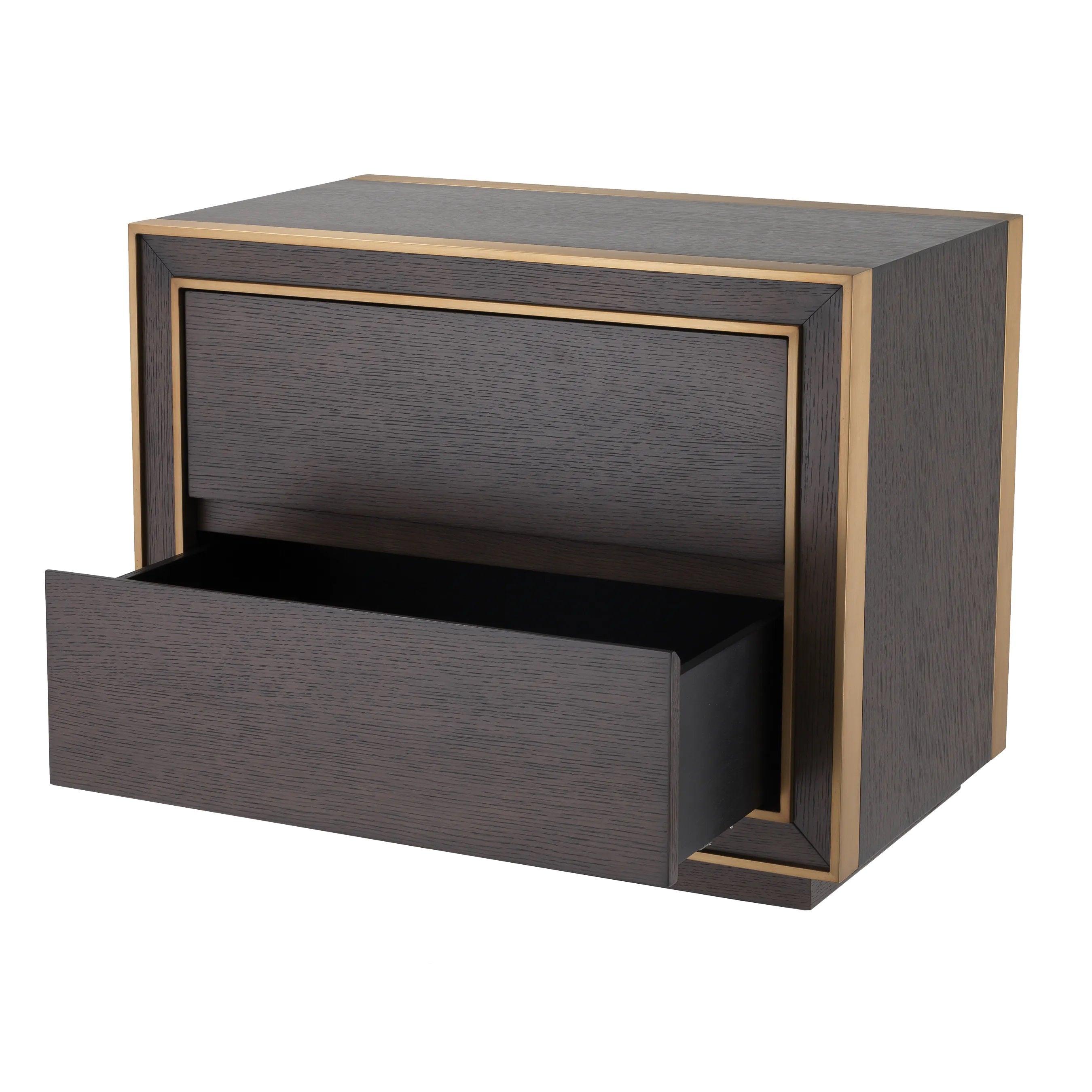 Szafka nocna CAMELOT fornir dębowy z mosiądzem Eichholtz Eye on Design