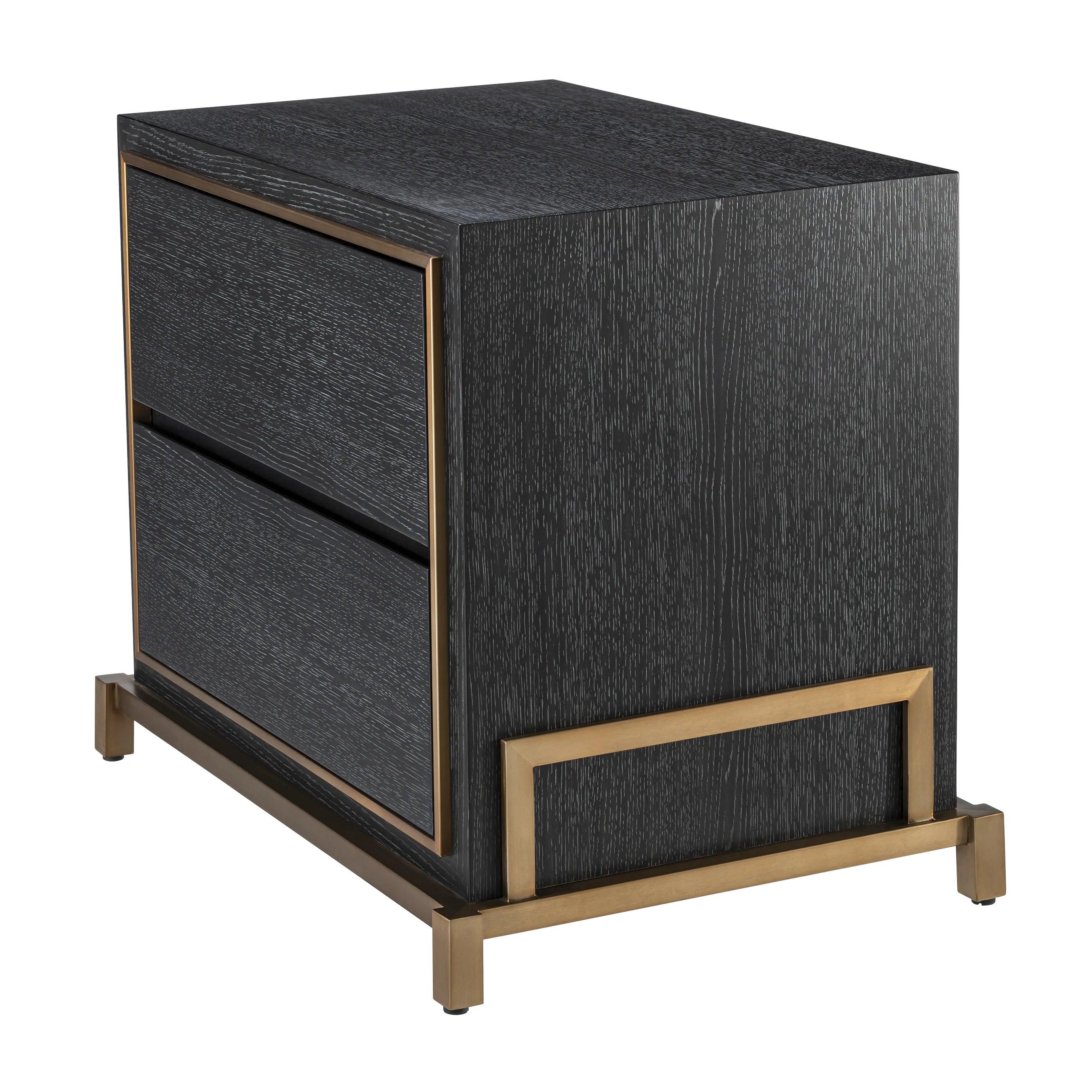 Szafka nocna HAZEL czarny fornir z mosiądzem Eichholtz Eye on Design