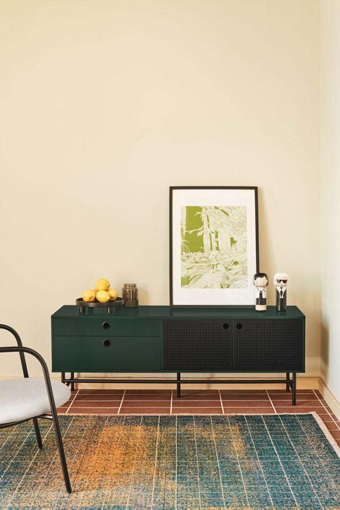 Szafka RTV mała PUNTO ciemnozielony Teulat Eye on Design