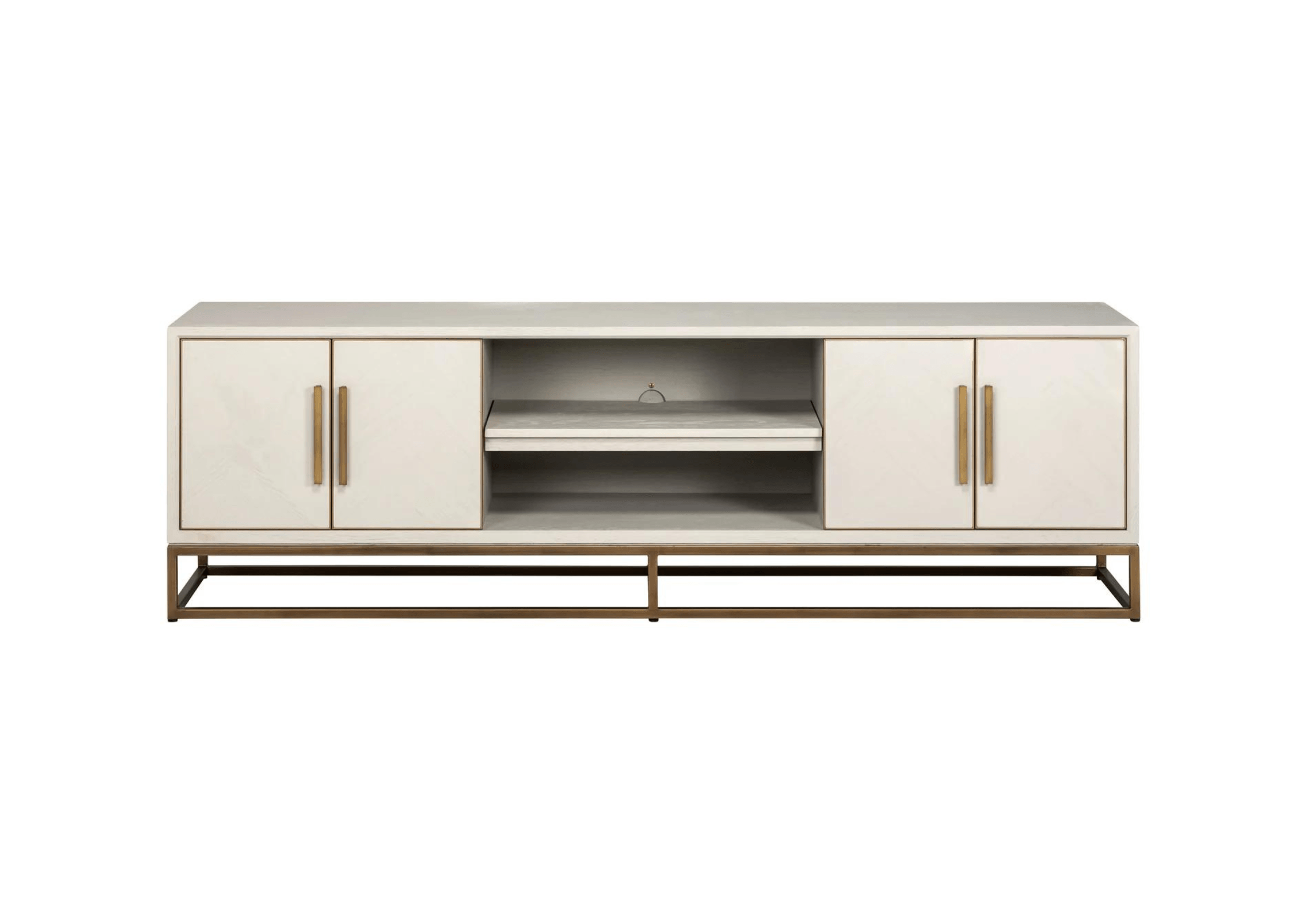 Szafka RTV WHITEBONE mosiężny Richmond Interiors Eye on Design