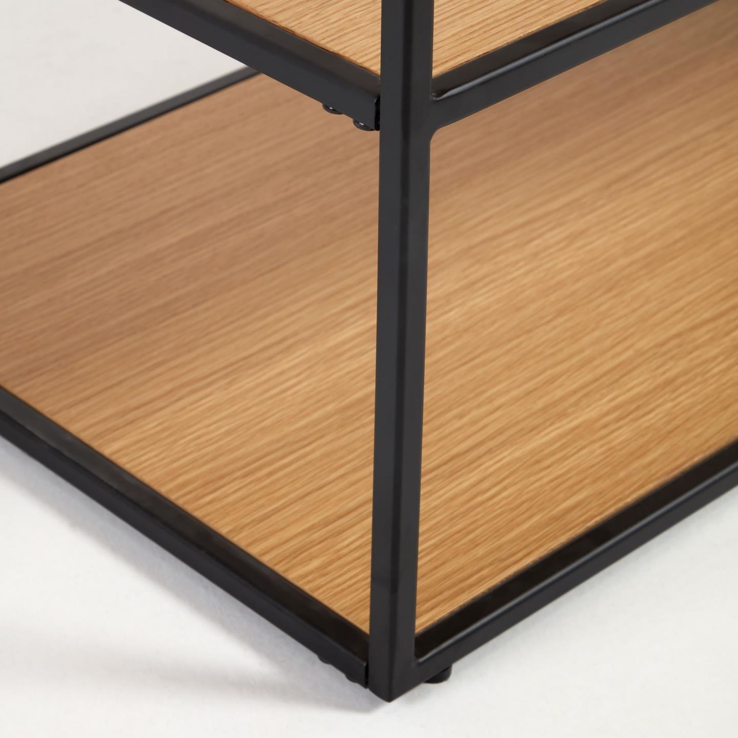 Szafka RTV YOANA fornir dębowy z czarną podstawą La Forma Eye on Design