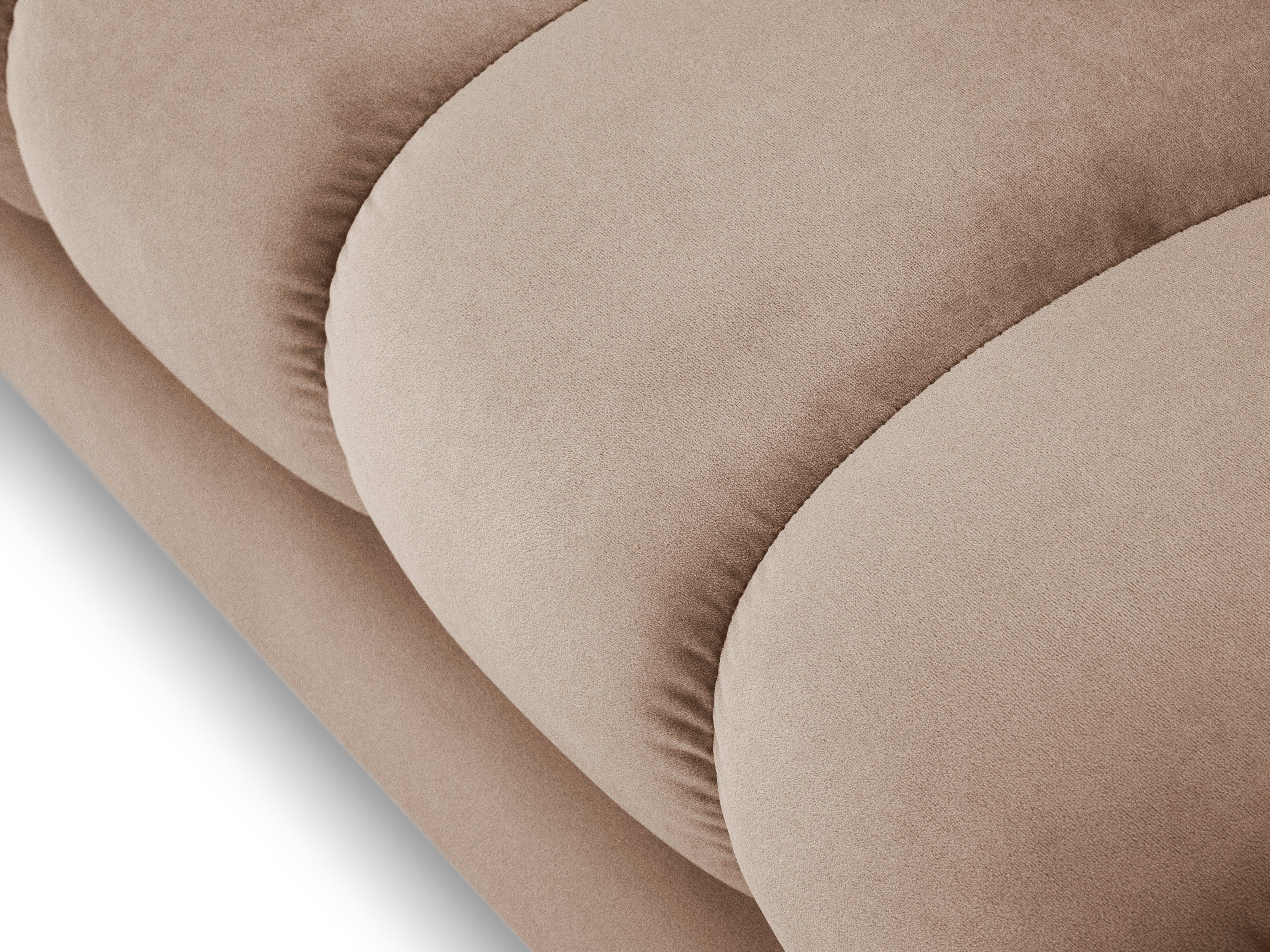 Szezlong aksamitny lewostronny BALI beżowy ze złotą podstawą Cosmopolitan Design Eye on Design