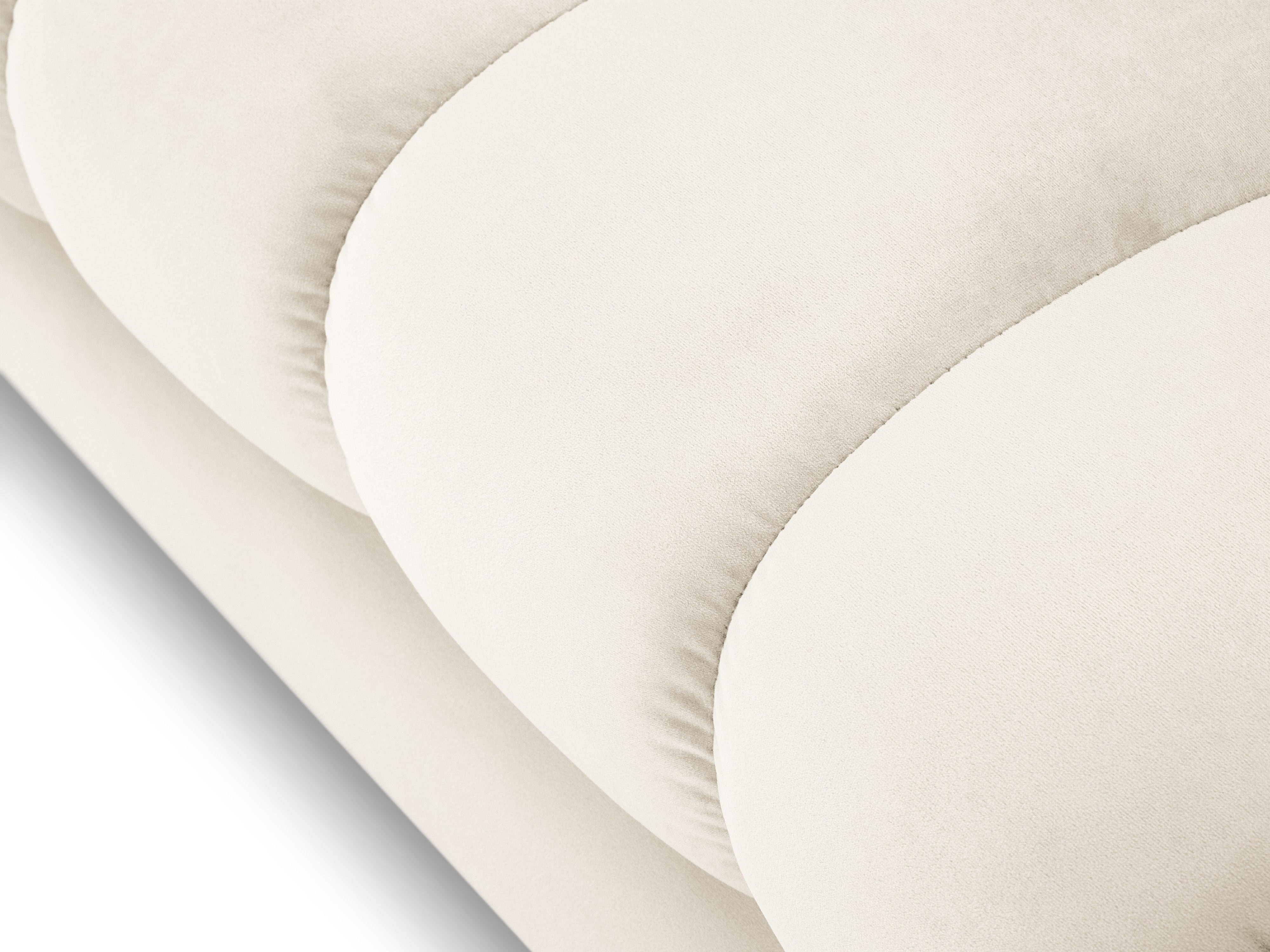 Szezlong aksamitny lewostronny BALI jasnobeżowy z czarną podstawą Cosmopolitan Design Eye on Design