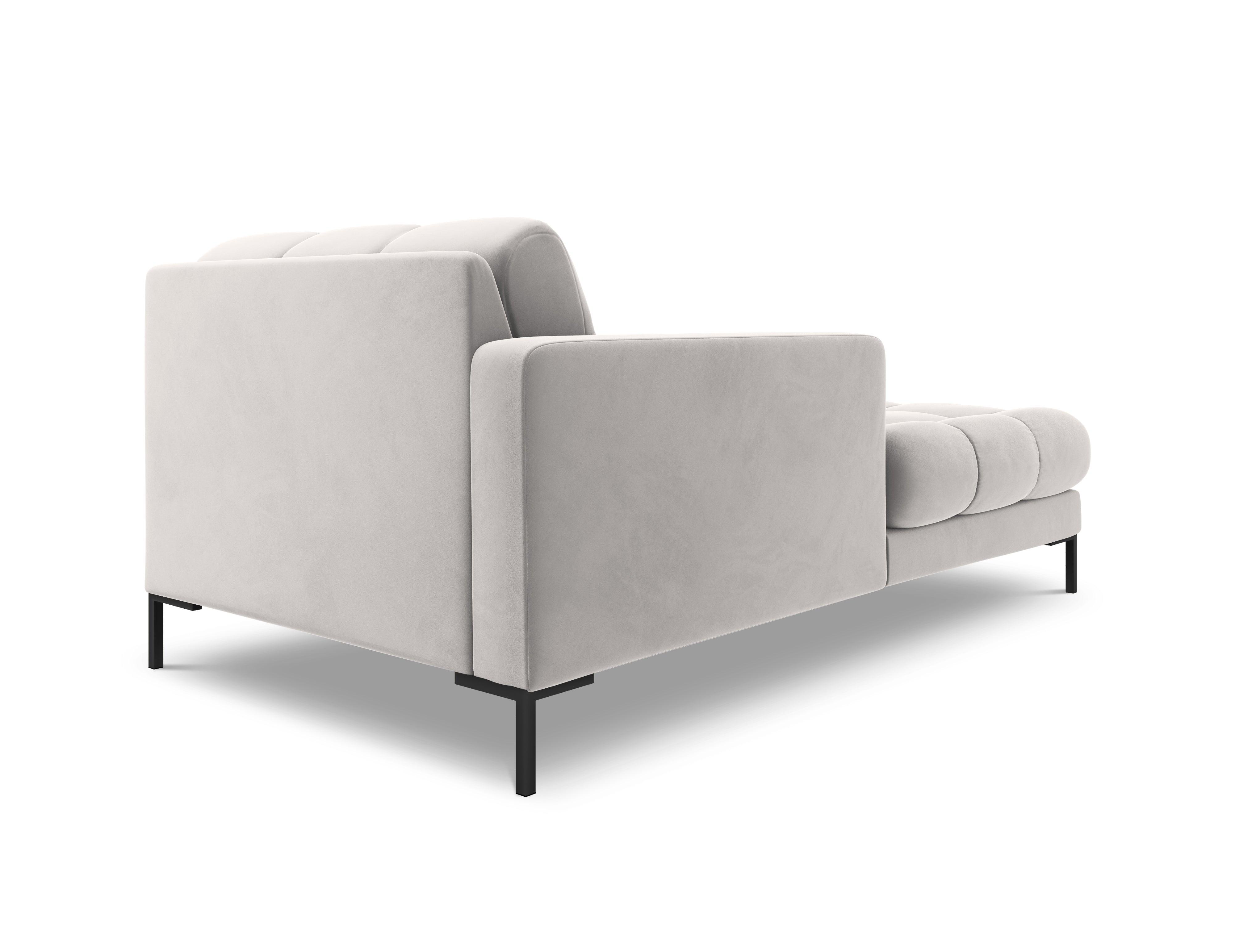 Szezlong aksamitny lewostronny BALI srebrny z czarną podstawą Cosmopolitan Design Eye on Design