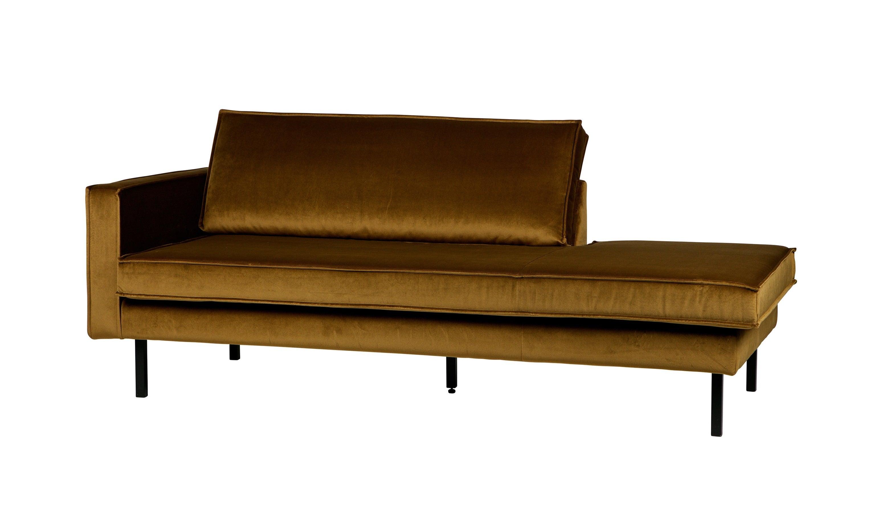 Szezlong aksamitny lewostronny RODEO miodowy Be Pure Eye on Design