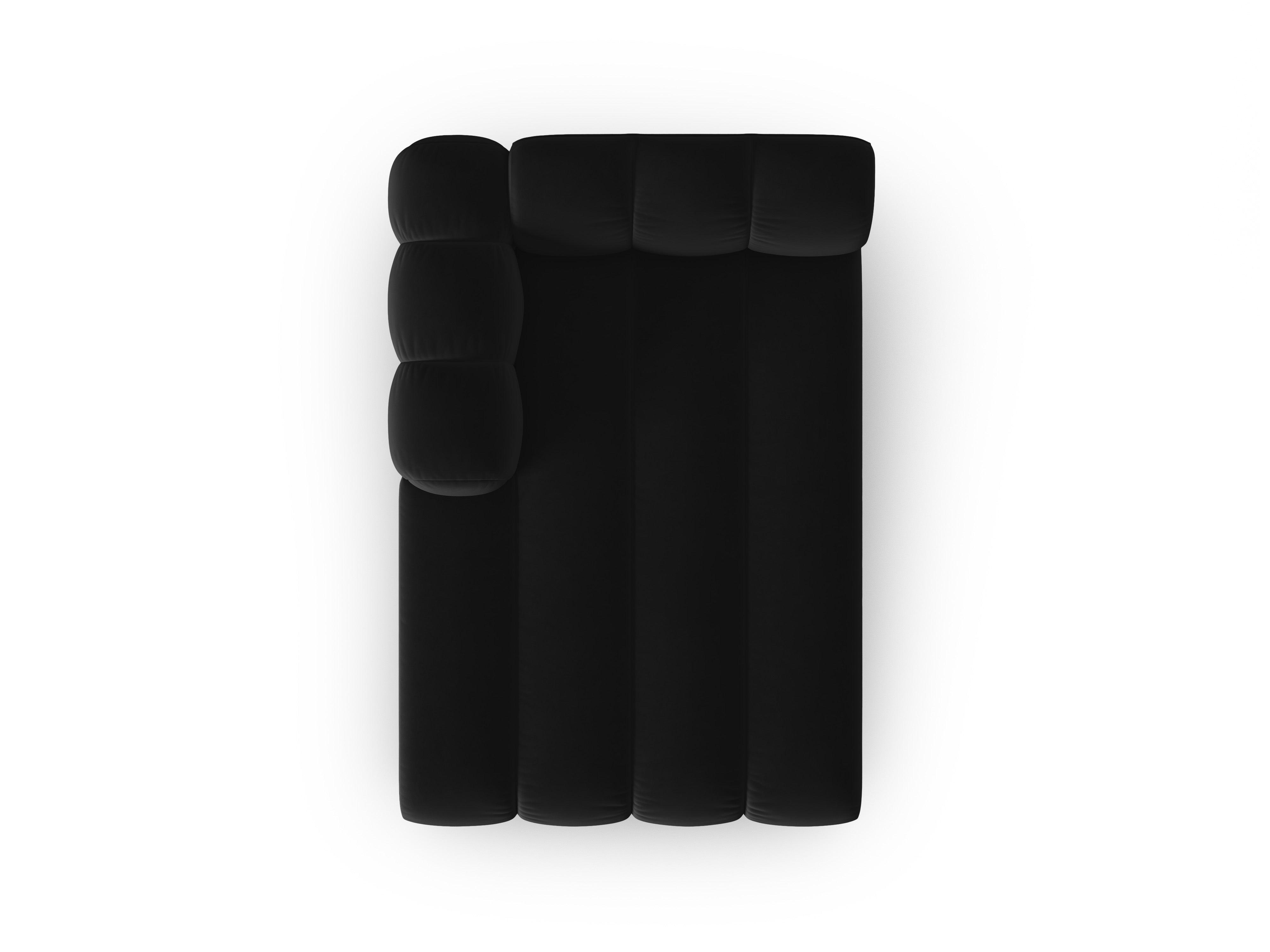 Szezlong aksamitny lewostronny SKYLER czarny Interieurs 86 Eye on Design