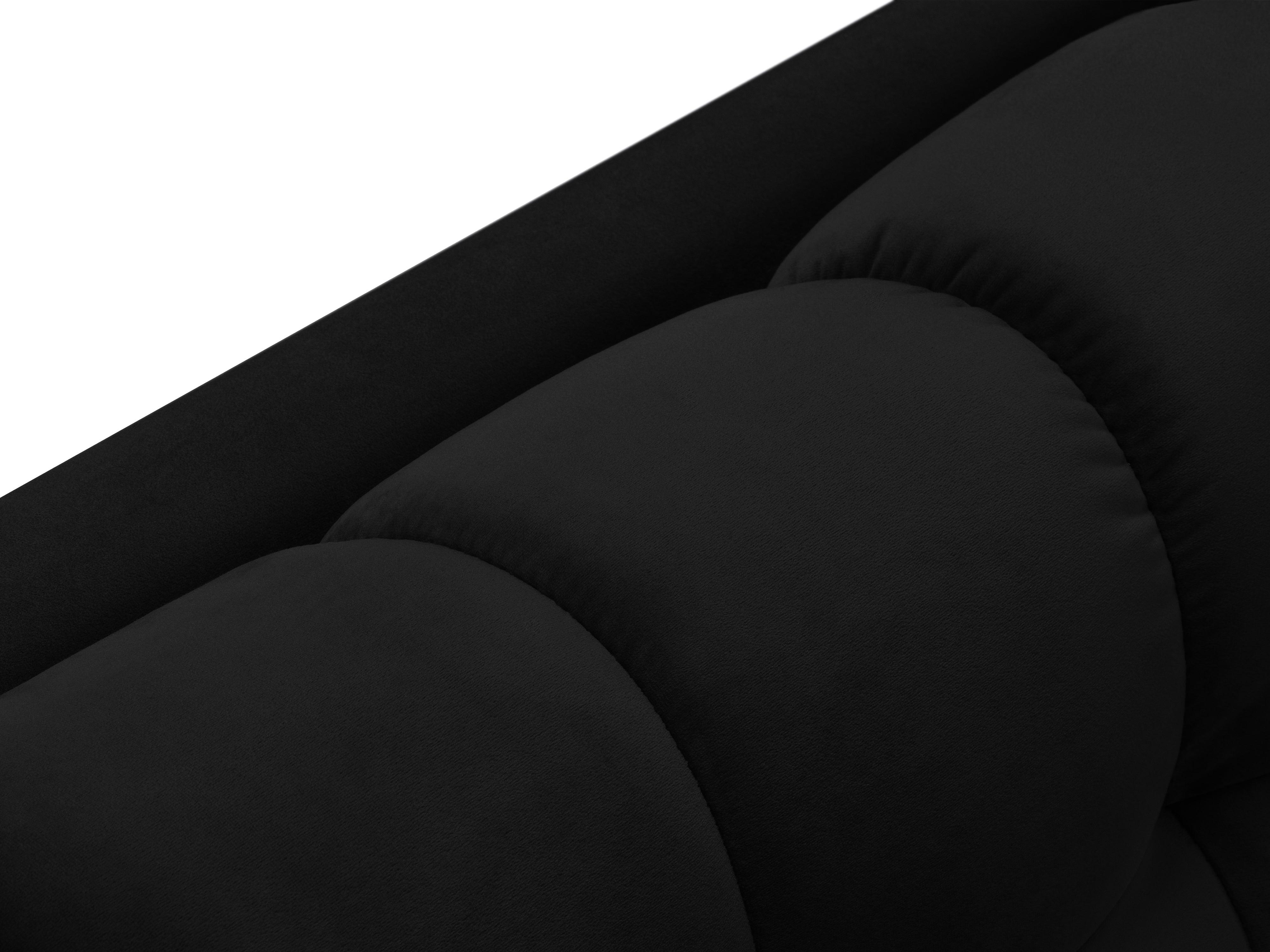 Szezlong aksamitny prawostronny BALI czarny ze złotą podstawą Cosmopolitan Design Eye on Design