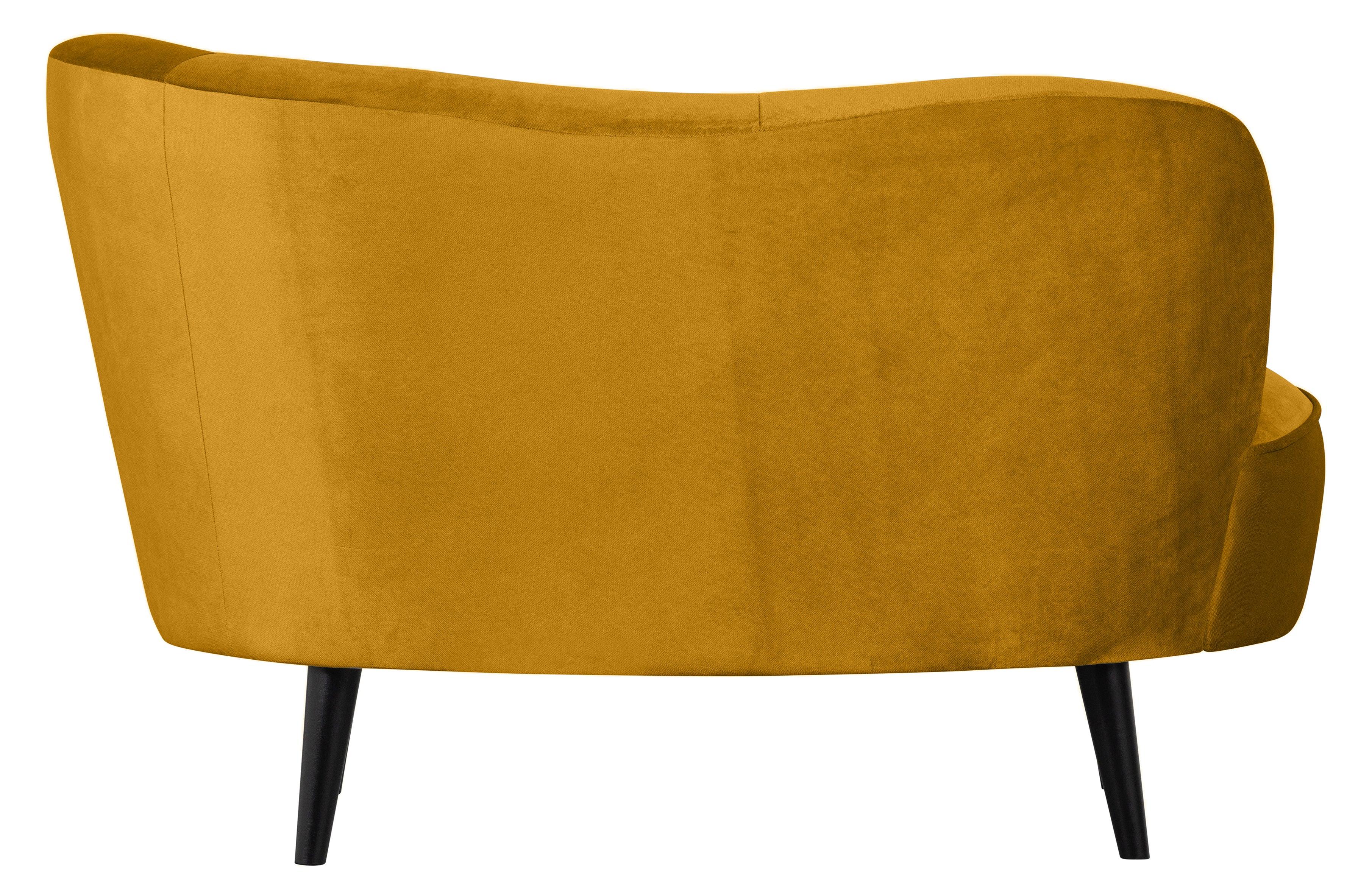 Szezlong aksamitny prawostronny SARA musztardowy Woood Eye on Design