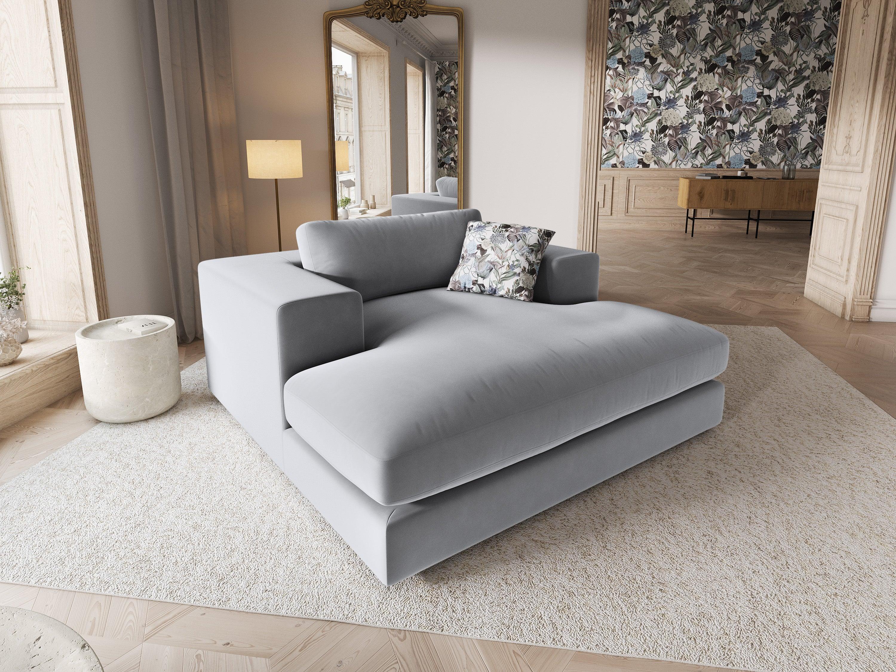 Szezlong aksamitny TENDANCE jasnoszary CXL by Christian Lacroix Eye on Design