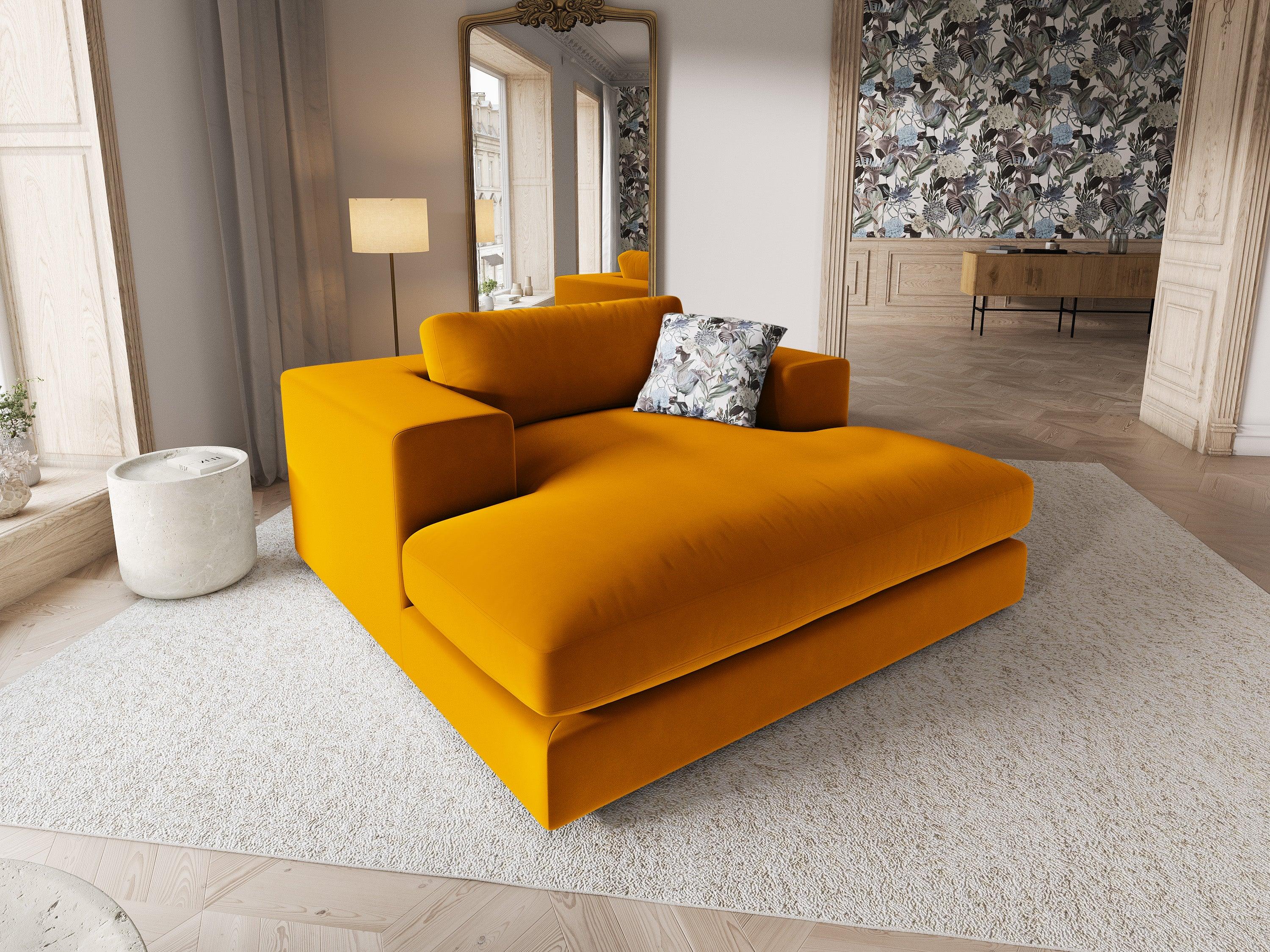 Szezlong aksamitny TENDANCE musztardowy CXL by Christian Lacroix Eye on Design