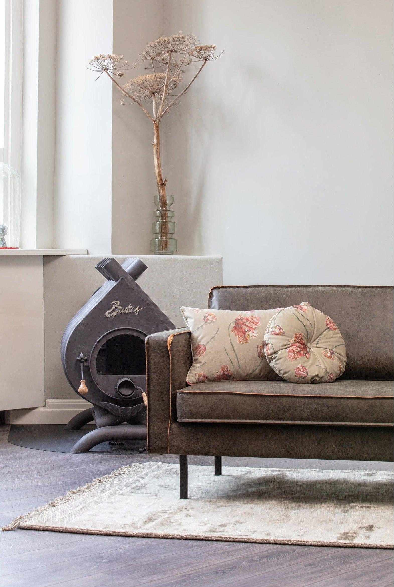 Szezlong skórzany lewostronny RODEO wojskowa zieleń Be Pure Eye on Design