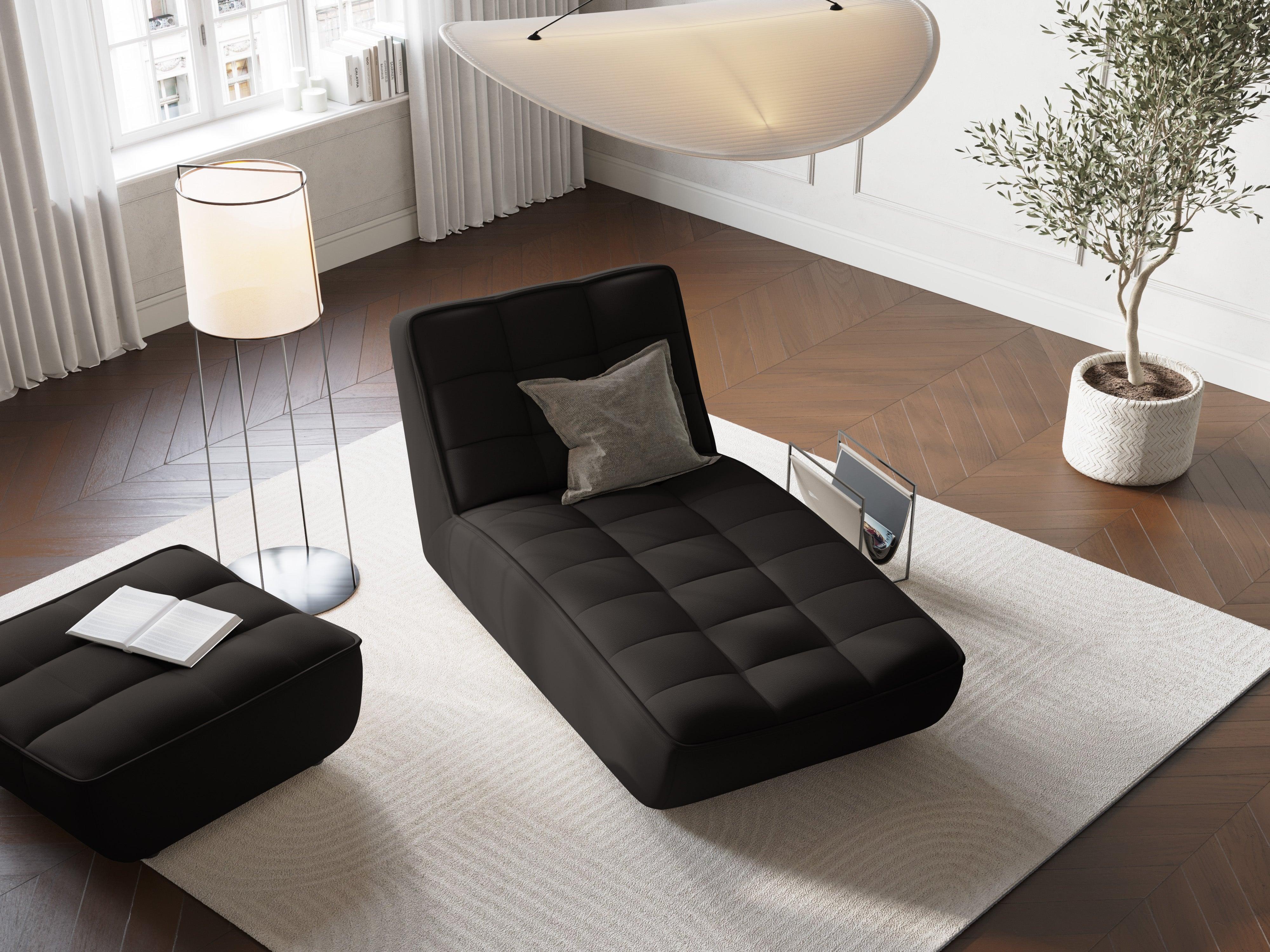 Szezlong skórzany MONI czarny Maison Heritage Eye on Design