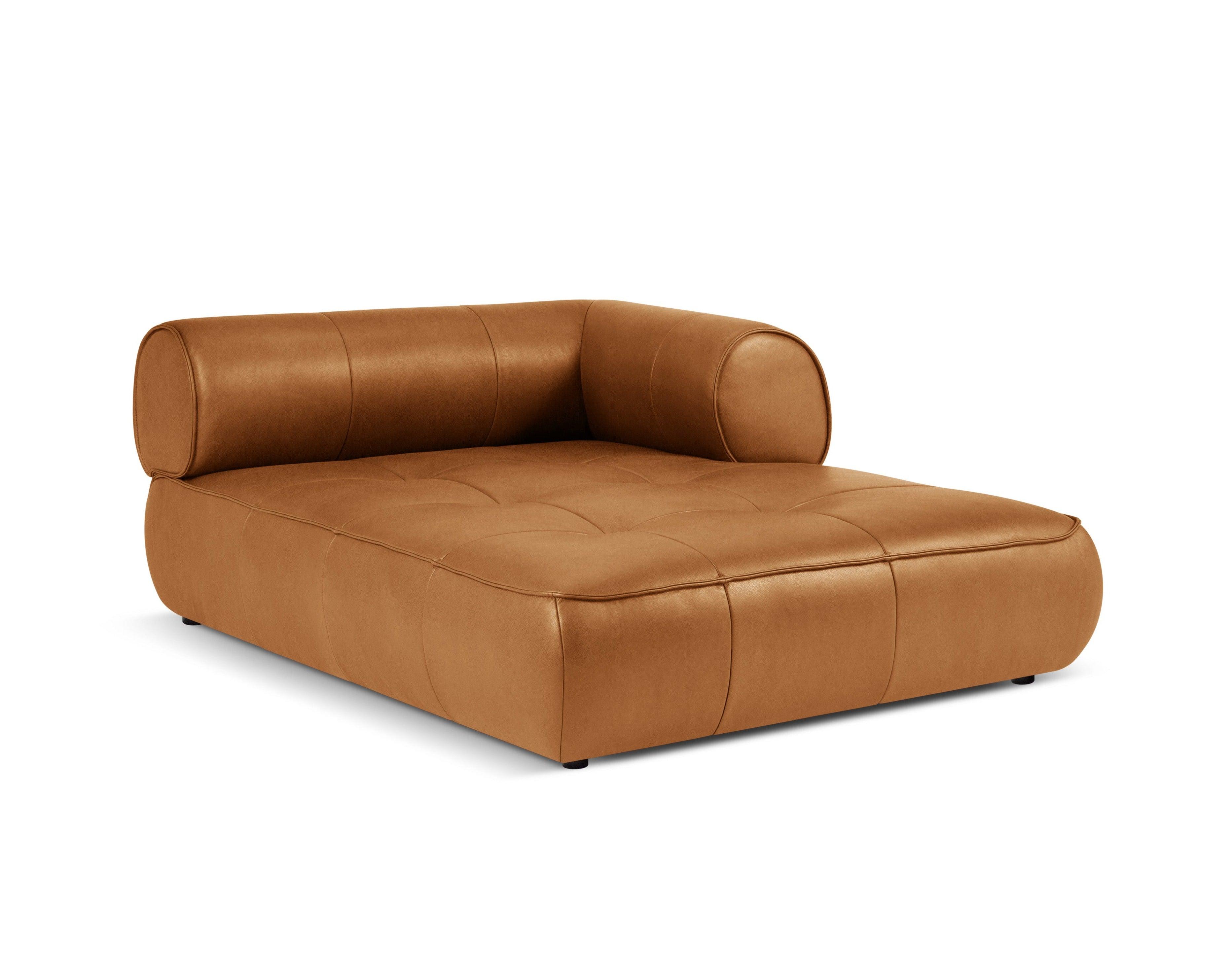 Szezlong skórzany prawostronny LILY koniakowy Maison Heritage Eye on Design