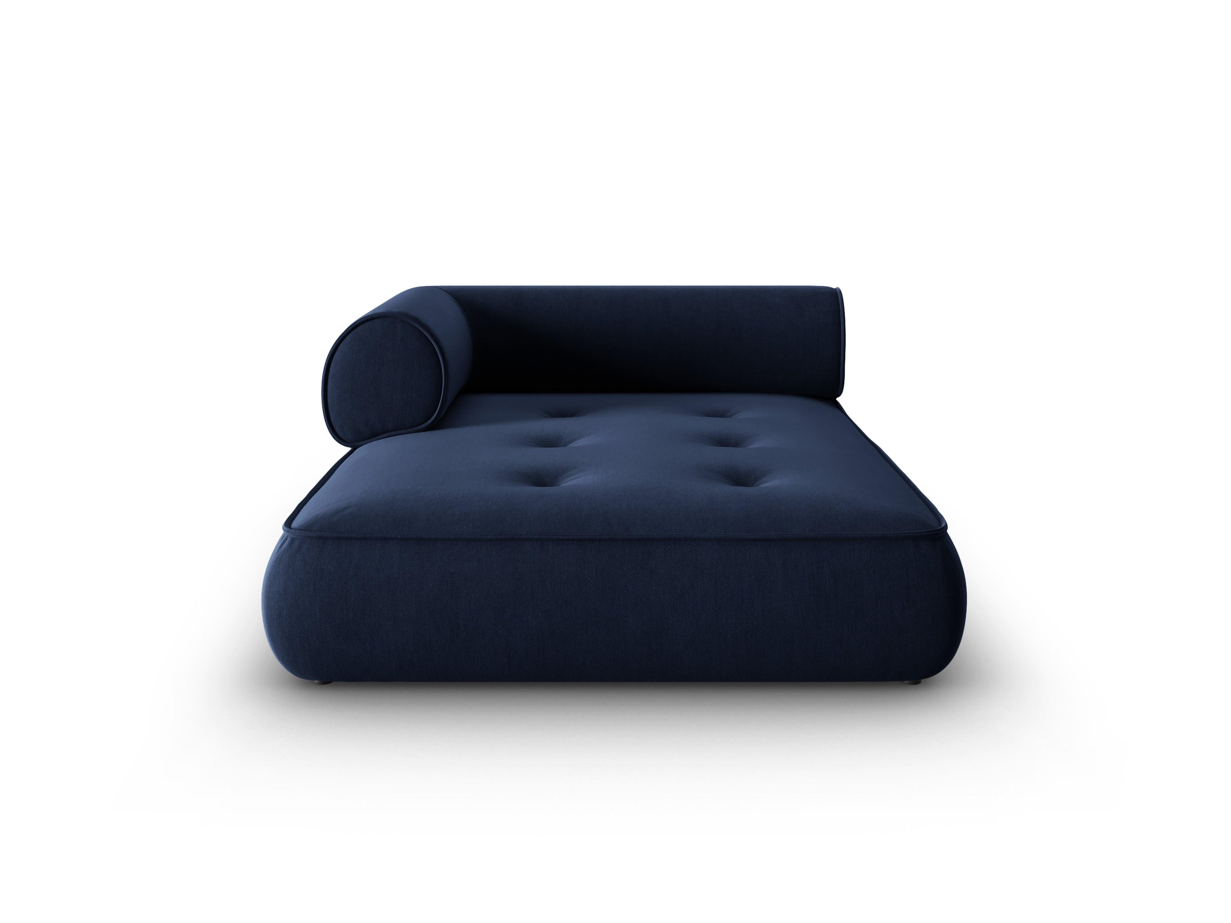 Szezlong w tkaninie szenilowej lewostronny LILY ciemnoniebieski Maison Heritage Eye on Design