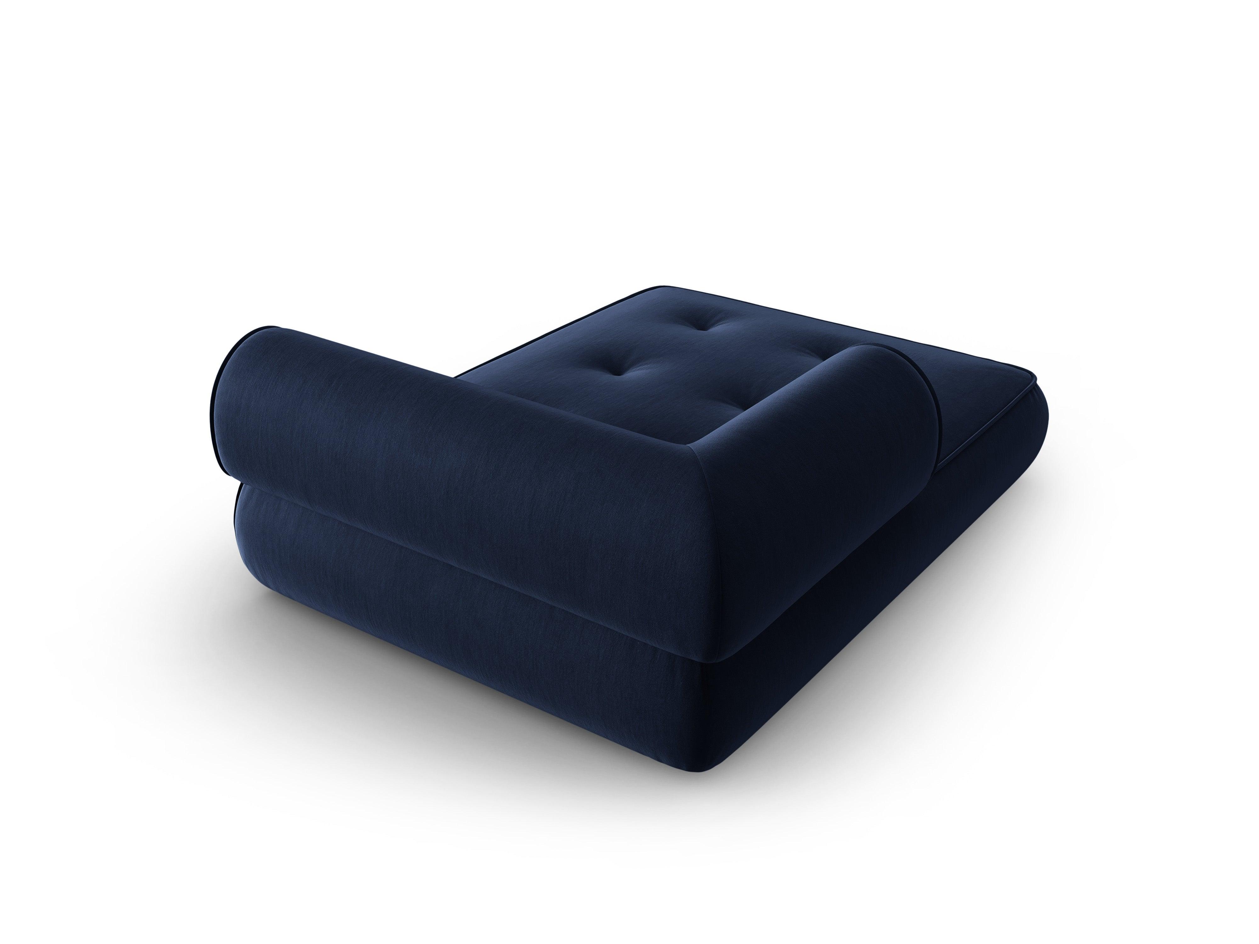 Szezlong w tkaninie szenilowej lewostronny LILY ciemnoniebieski Maison Heritage Eye on Design