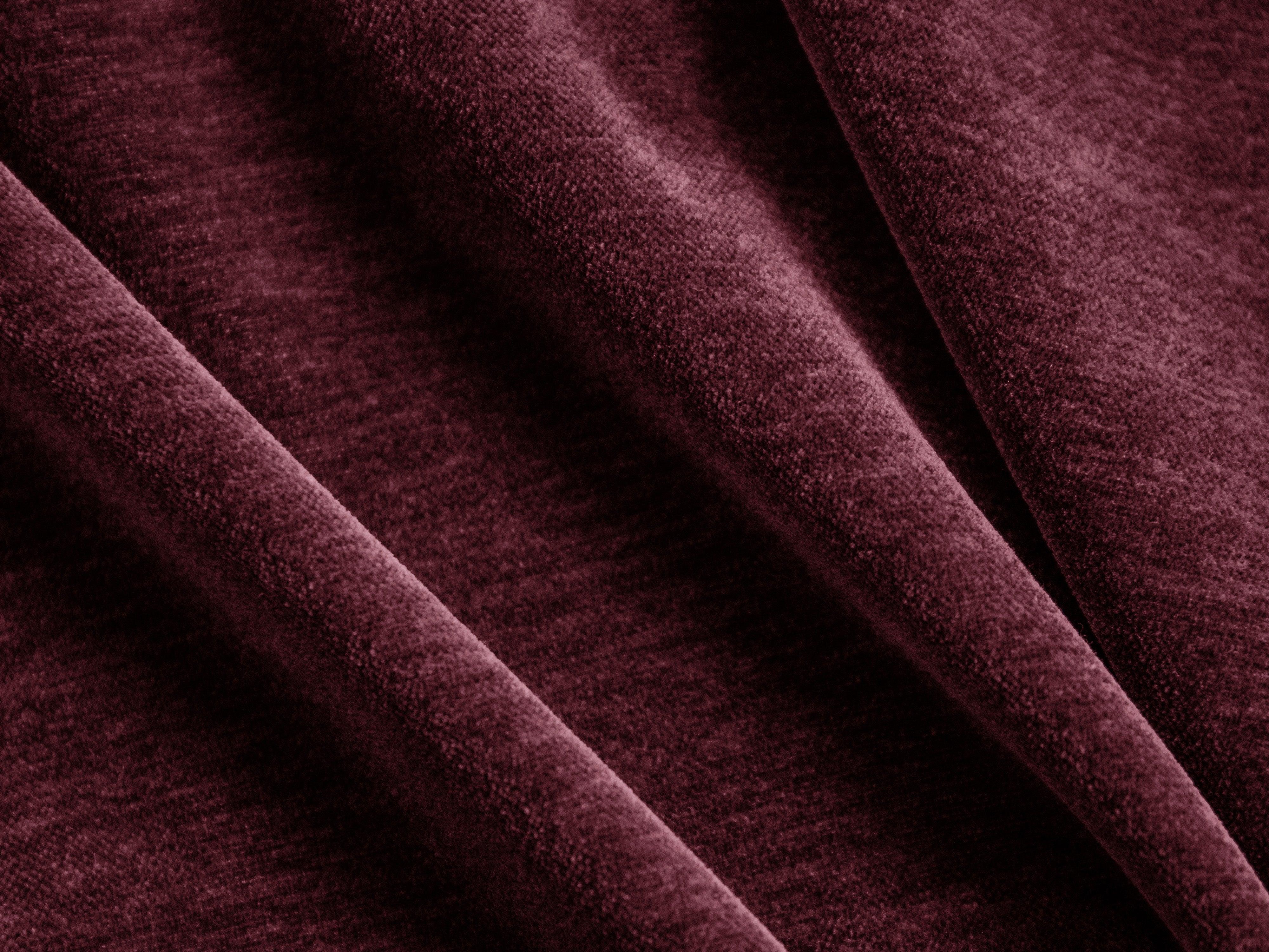 Szezlong w tkaninie szenilowej prawostronny LILY burgundowy Maison Heritage Eye on Design