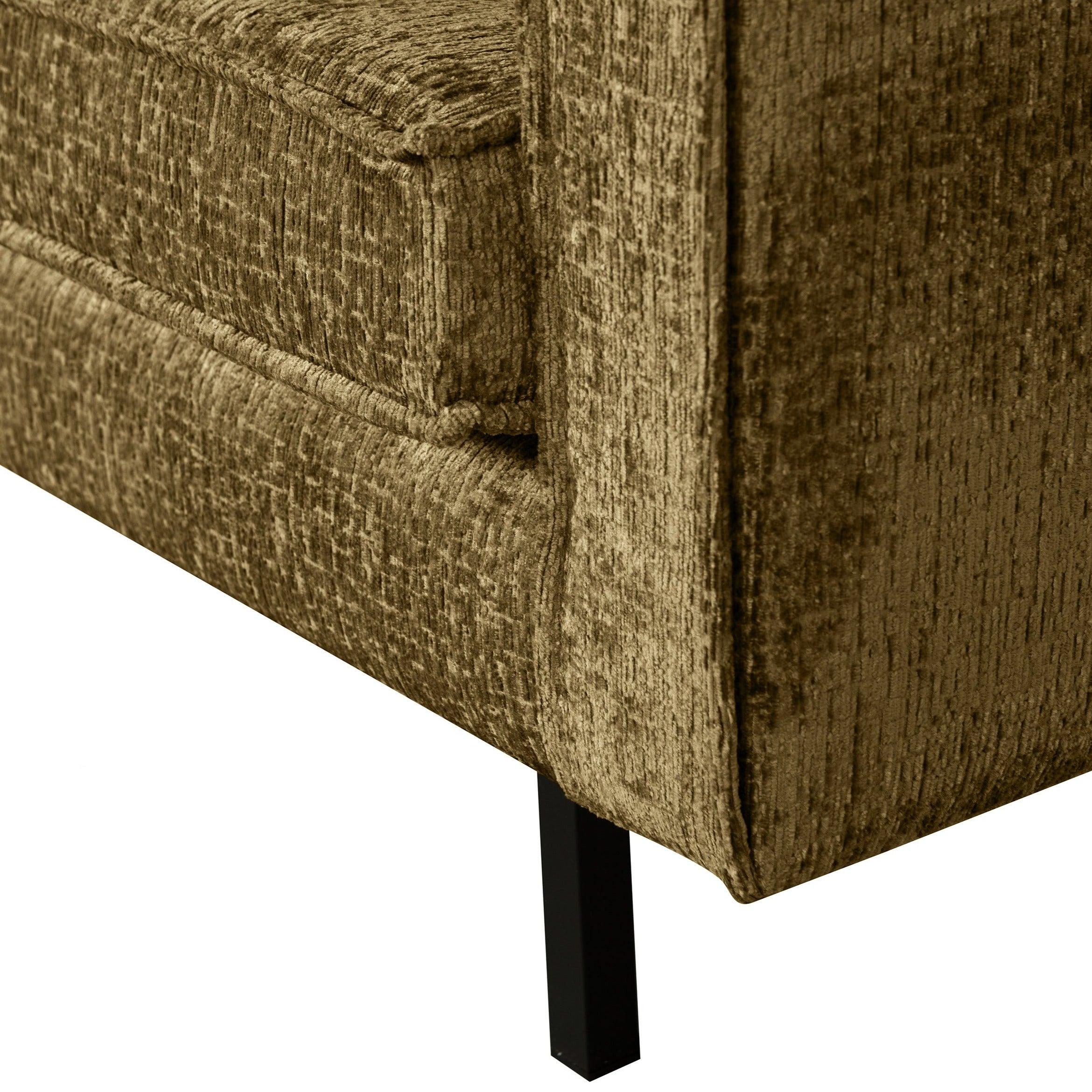 Szezlong welurowy prawostronny RODEO brązowy Be Pure Eye on Design