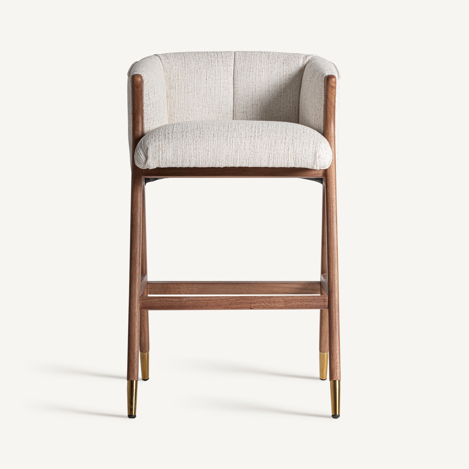 DOUZE Bar Stool Beige with Rubber Base