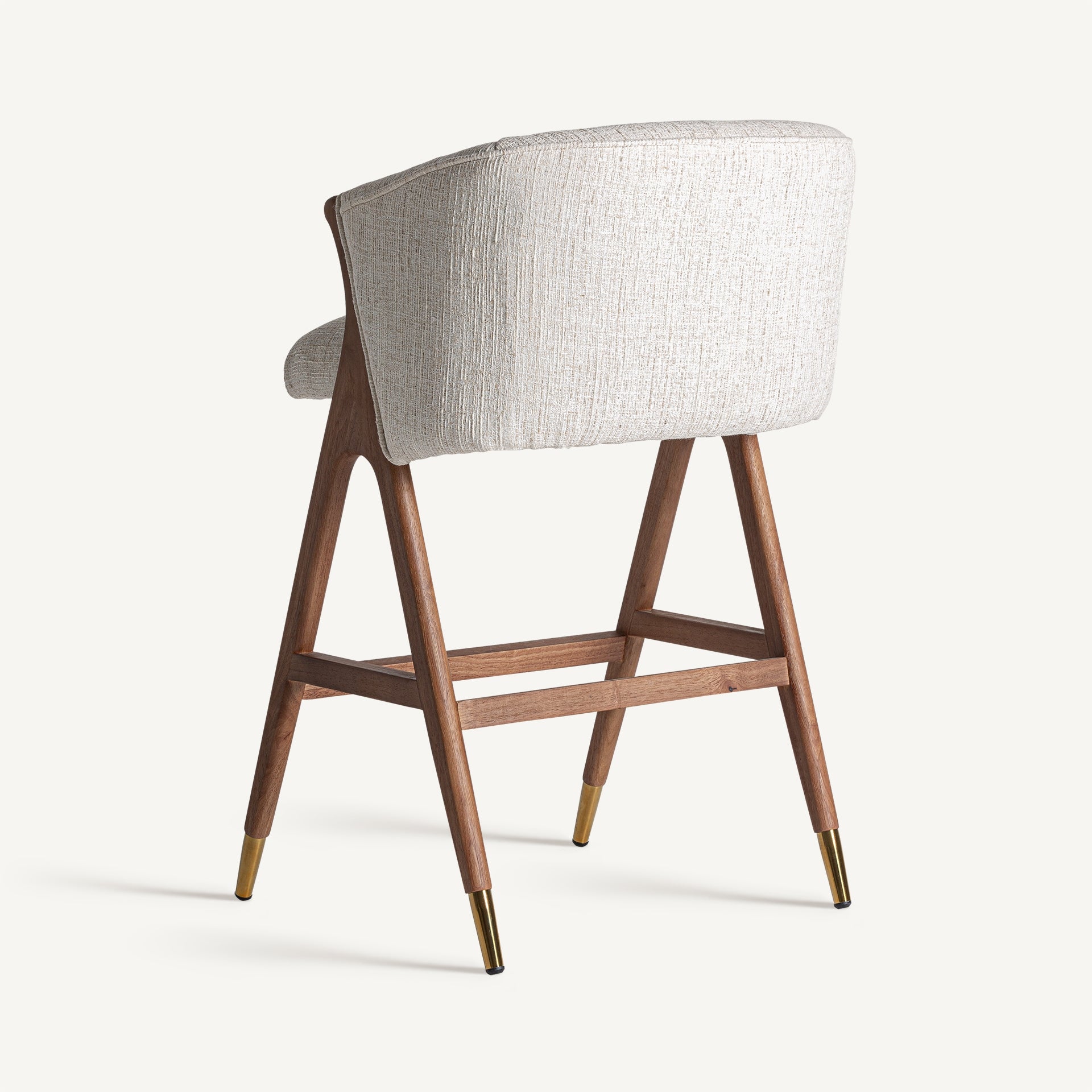DOUZE Bar Stool Beige with Rubber Base