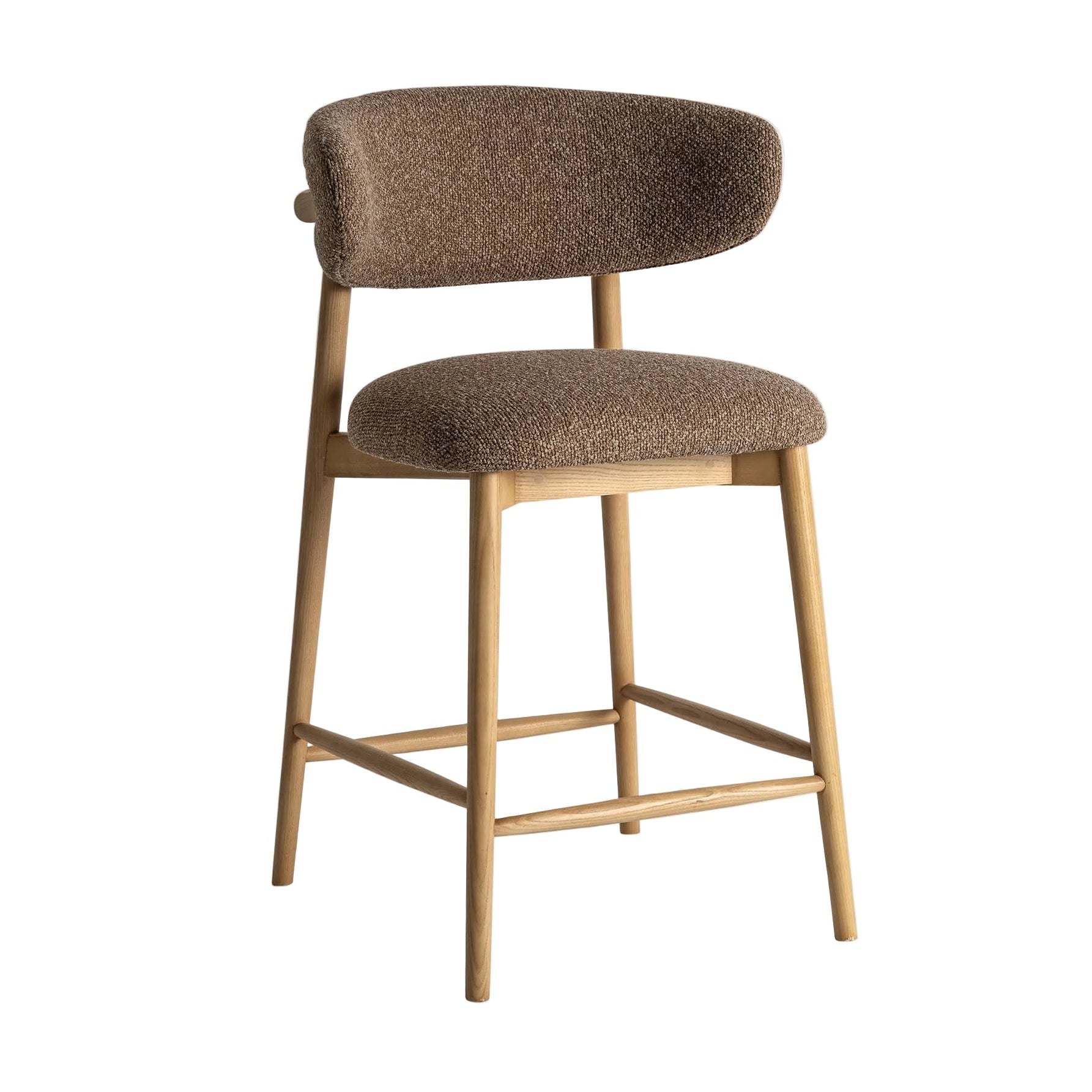 ERLEC Bar Stool in Brown with Ash Base