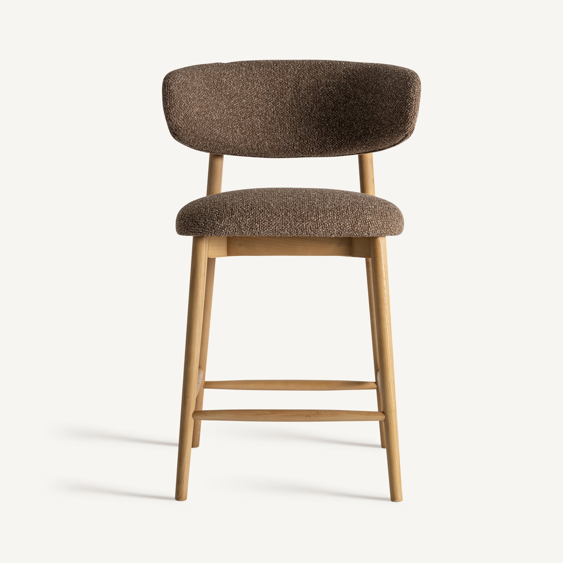 ERLEC Bar Stool in Brown with Ash Base